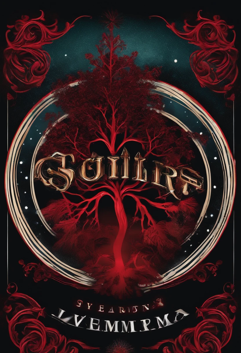 Logo para uma banda de rock, com um disco de vinil vermelho como imagem