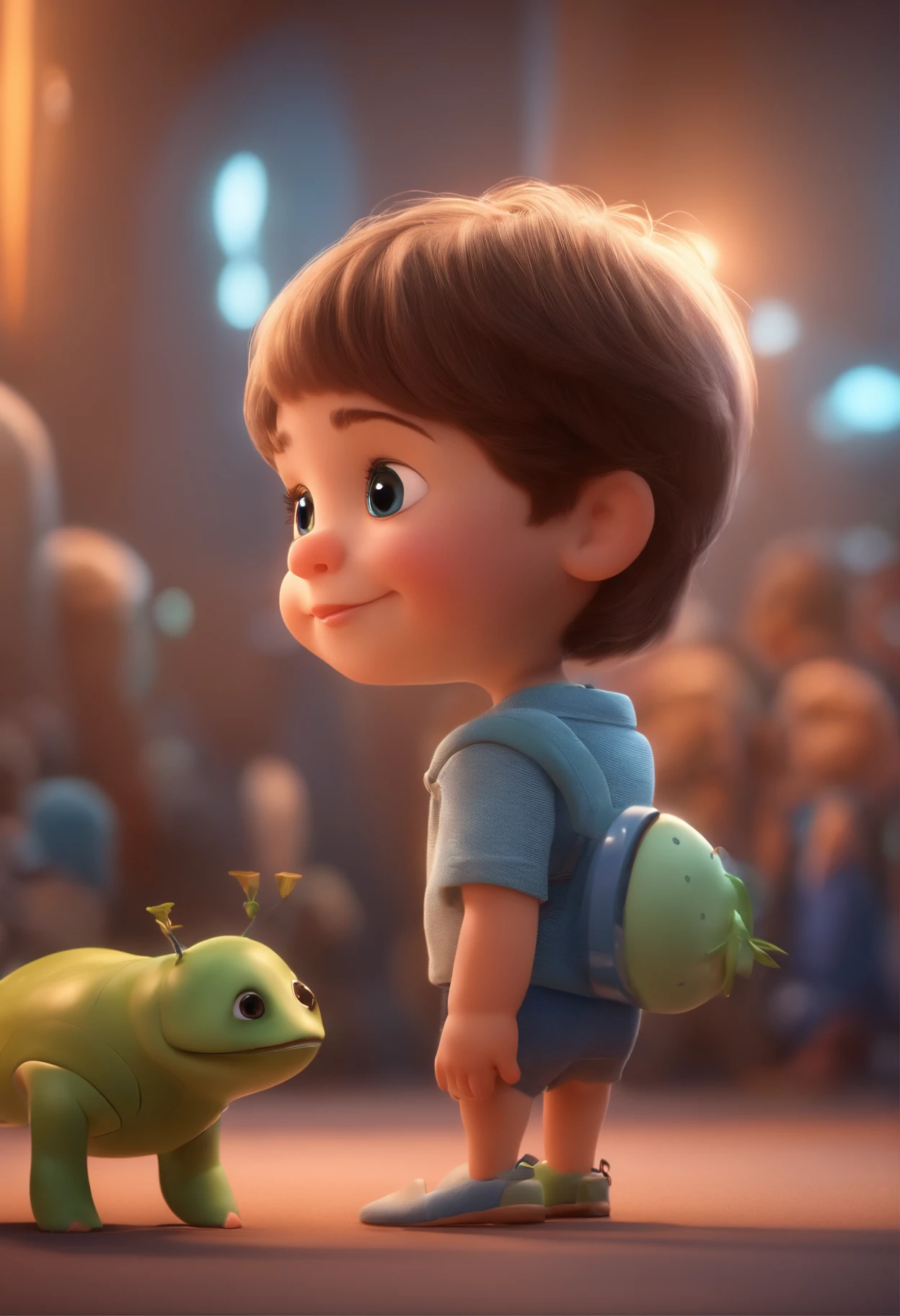 a happy cute standing short hair, vestindo uma fantasia espacial, , fundo branco, barnet, toon, estilo pixar, 3d, desenhos animados, rosto detalhado, asymmetrical 16k