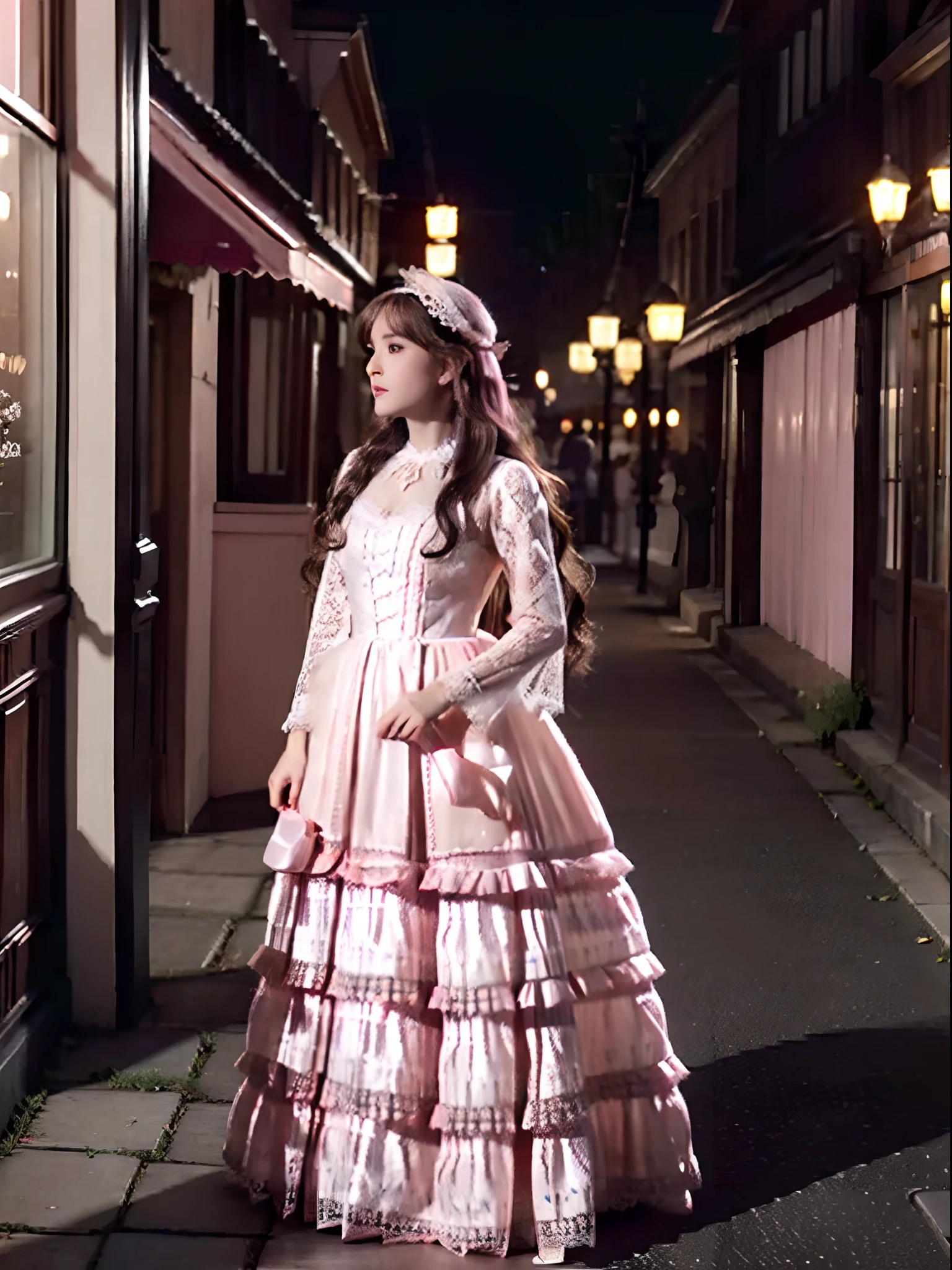 [(masterpiece:1.3),(ultra detailed:1.3),(best quality:1.2)::0.25],[:[(best illumination:1.2),(best illustration:1.2)::0.75]:0.25],(cinematic light:1.2),[(full body)::0.125],traditional media,

[:[(one 15 years girl),(lolita fasion:1.2),(standing in victorian street),
long wavy hair,
(long gorgeous lace trimmed (pink) and white layered dress:1.2)::3]:0],

[:[(one 15 years girl),(lolita fasion:1.2),(standing in victorian street),
long wavy hair,
(long gorgeous lace trimmed (pink) and white layered dress:1.2),((victorian street scenery))::6]:3],

[:[(one 15 years old (extremely beautiful and detailed) girl),(child:1.3),(lolita fasion:1.25),(standing in victorian street),
long wavy hair,
(long gorgeous lace trimmed (pink) and white layered dress:1.2),((victorian street scenery))::11]:6],

[:[(intricate:1.3),(one 15 years old (extremely beautiful and detailed) girl),(child:1.3),(lolita fasion:1.25),(standing in victorian street),
long wavy hair,
(long gorgeous lace trimmed (pink) and white layered dress:1.2),((victorian street scenery))::16]:11],

[:[(intricate:1.3),(extremely detailed shiny golden eyes:1.3),(lace trimmed:1.25),
(child:1.4),((loli)),(lolita fasion:1.25),(lococo style),
(flaxen hair:1.2),long wavy hair,hair ribbon,
((long) ((gorgeous)) lace trimmed ((pink)) and white layered dress:1.3),gown,(crease:1.25),(frills:1.25),neck ribbon,lace-trimmed formal hat,ribbons,((victorian street scenery))::24]:16],

[:[(intricate:1.3),(extremely detailed shiny golden eyes:1.3),(lace lace trimmed:1.4),
((long) ((gorgeous)) lace trimmed ((pink)) and white layered dress:1.3),gown,(crease:1.25),(frills:1.25),neck ribbon,lace-trimmed formal hat,ribbons,((victorian street scenery)),
(child:1.4),((loli)),(lolita fasion:1.25),(lococo style),
(flaxen hair:1.2),long wavy hair,hair ribbon::32]:24]