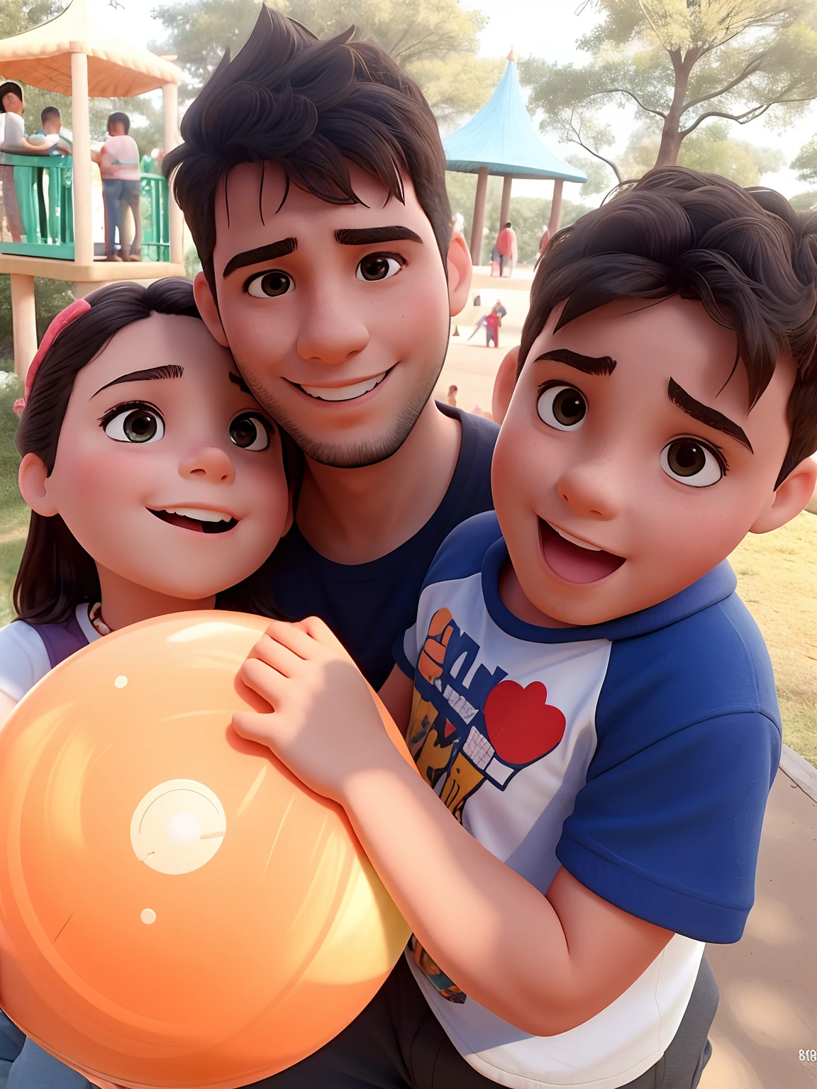There is a man and two children posing for a photo, foto de perfil, foto de perfil, Alexandros Pyromallis, imagem de qualidade muito baixa, Carmelo Blandino, capturar, imagem de perfil, Condutor de Ene, Jaime Jasso, clip stadio, 2 0 2 0, 2020, cool dad vibes, with a kid