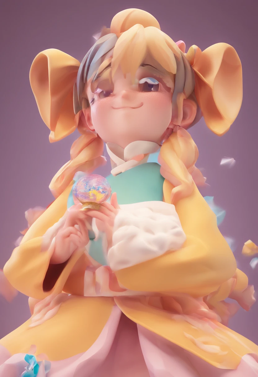 best quality, master part, fotorrealista, extremamente detalhado CG unidade 8k papel de parede, Chibi,1girl, Elsa,sozinho, cheio_corpo, sorrir, Olhando_em_visualizador, ao ar livre,