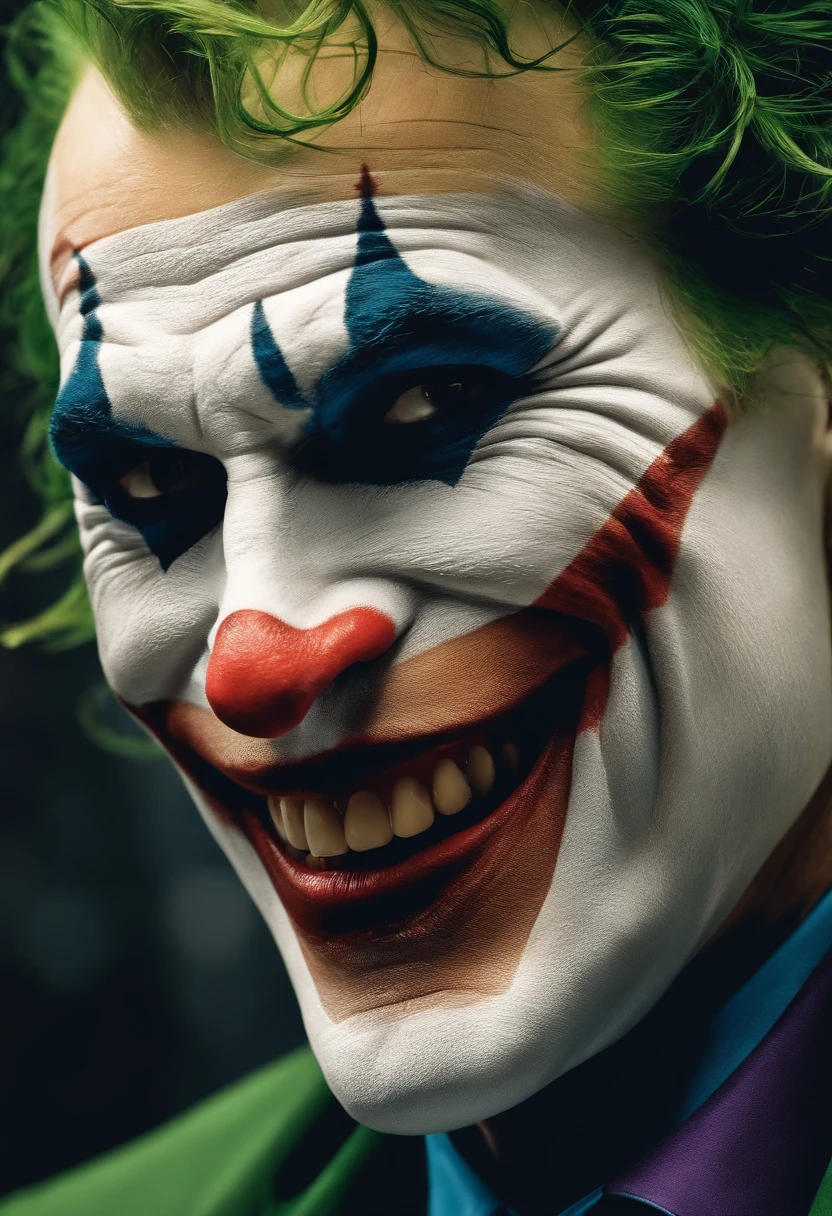 Le visage terrifiant de joker dans le noir 