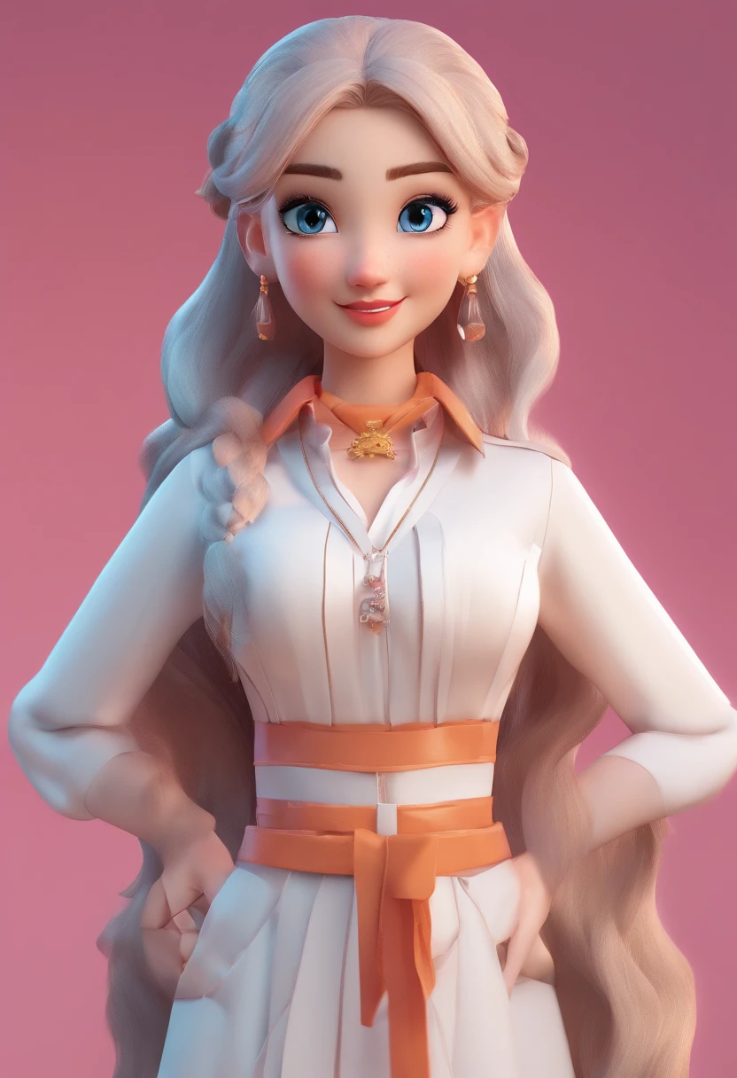 best quality, master part, fotorrealista, extremamente detalhado CG unidade 8k papel de parede, Chibi,1girl, Elsa,sozinho, cheio_corpo, sorrir, Olhando_em_visualizador, ao ar livre,