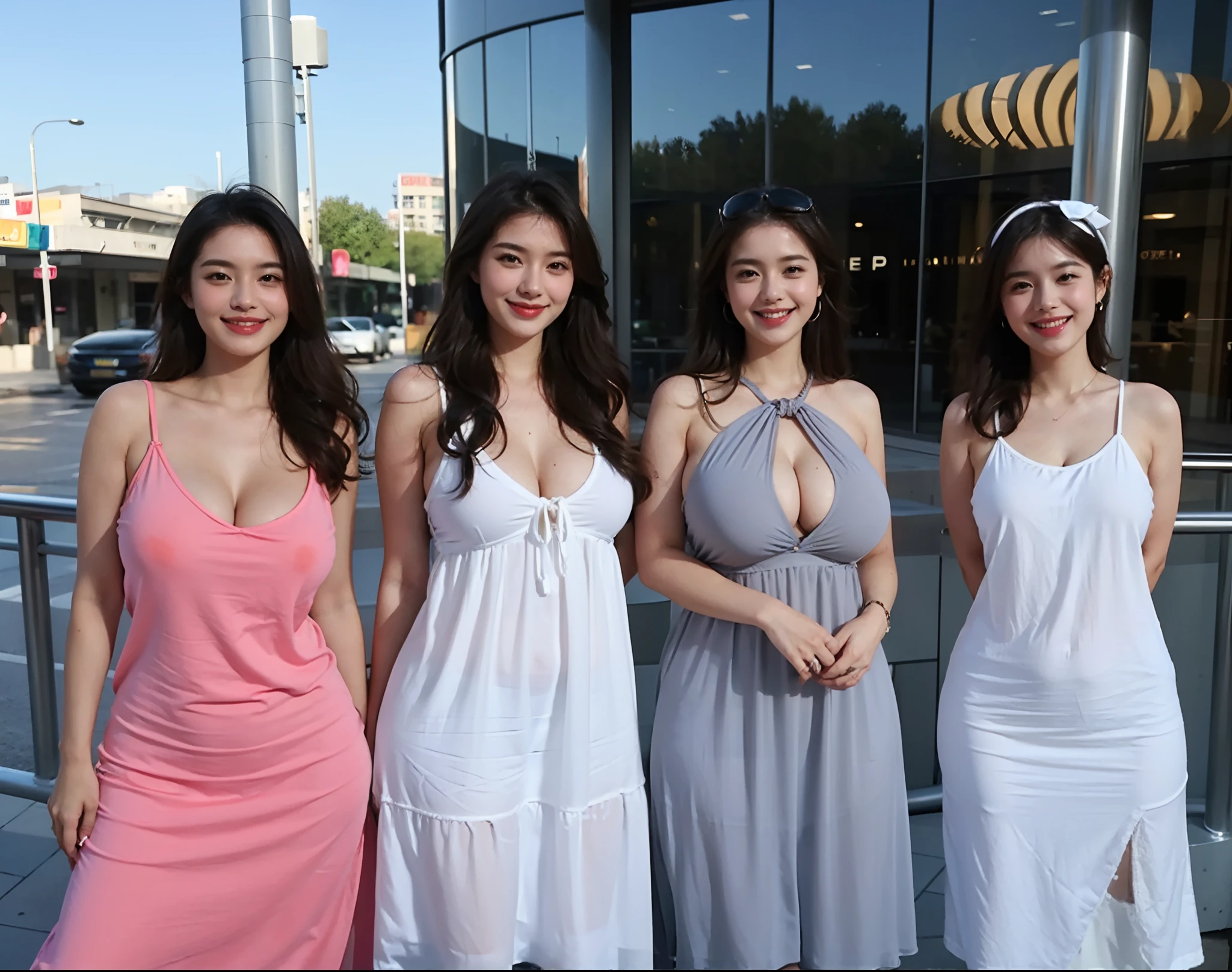 European girl, curvy, ((gigantic boobs:1.2)) sexy body, deep (High quality) HD, boobs, gigantic boobs, round boobs, deep cleavage, open cleavage, hanging boobs (cute smile face:1.2)