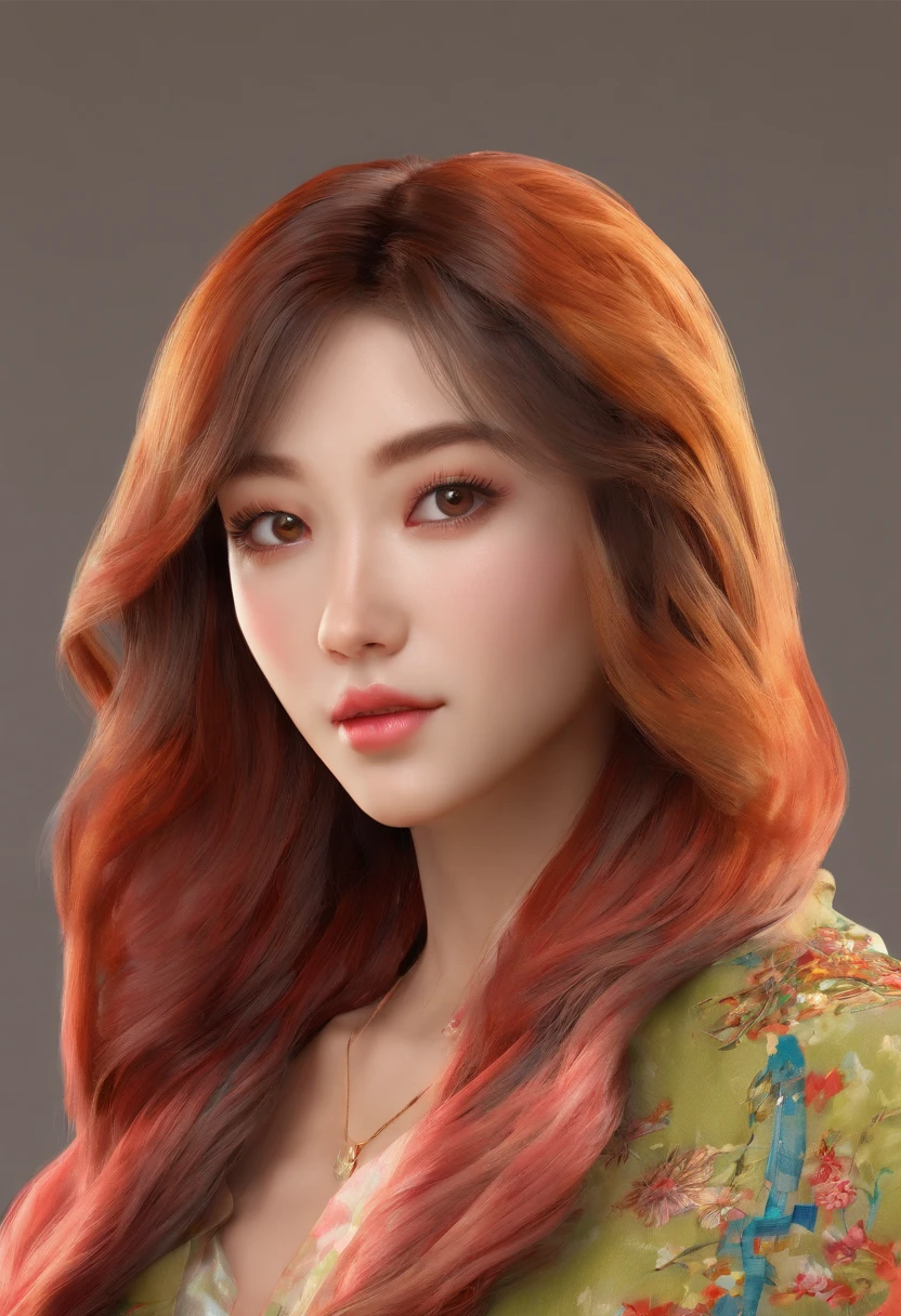 best quality, ultra-detailed, realistic, beautiful saturated colors, studio lighting, Emily Soto style, portrait, beautiful Japanese idol woman, wearing mature clothing, captivating eyes and lips, delicate clavicle