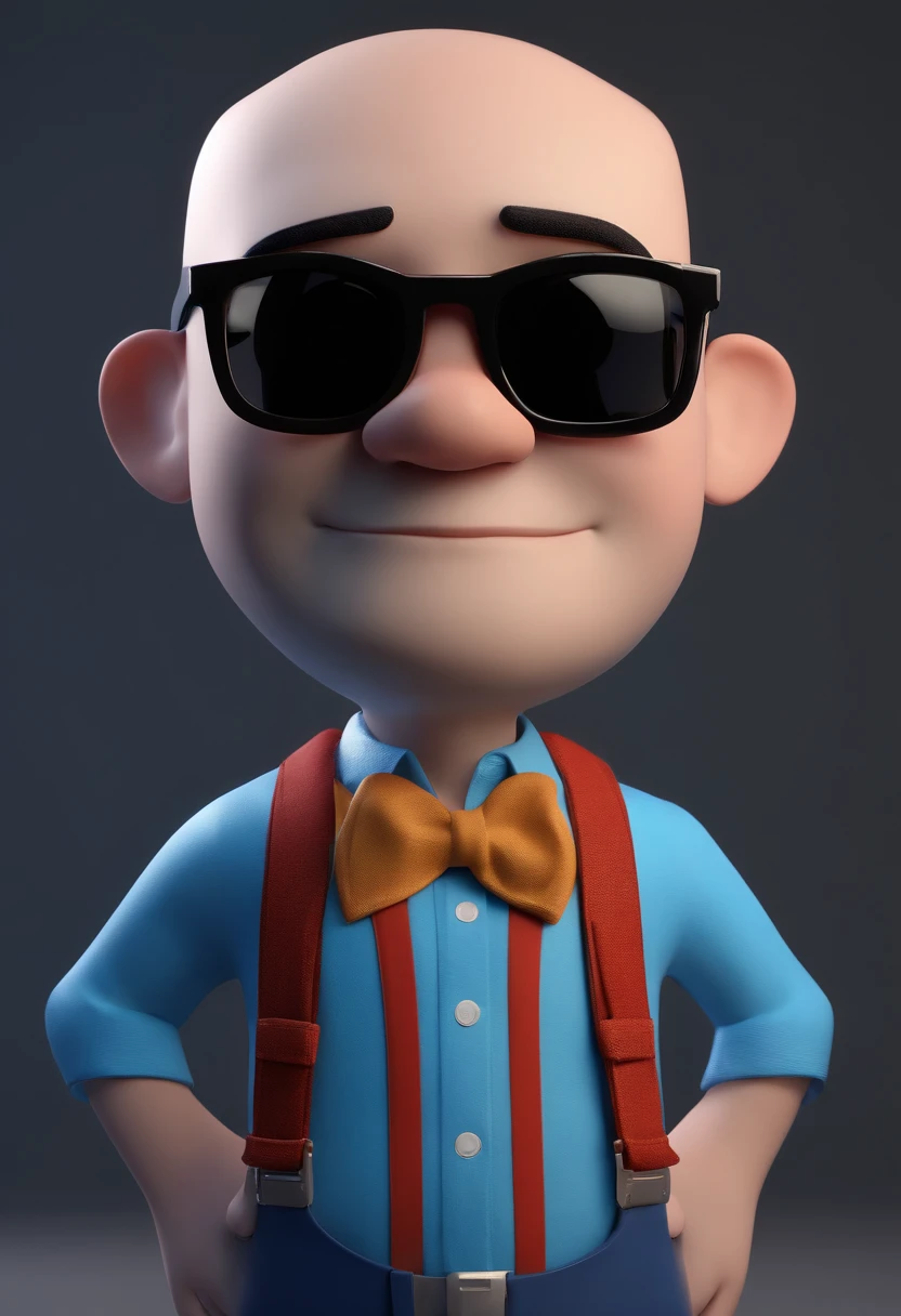Cartoon character of a man with black glasses and a blue shirt, animation character, Caractere estilizado, animation style rendering, 3D estilizado, Arnold Maya render, 3 d render stylized, toon render keyshot, Personagem 3D, Personagem 3D, 3d rendering stylized, 3 d character render, personagem de desenho animado, Personagem de close up, Pose de personagem,  (Estilo Pixar) (master part:1.2) (Bokeh) (best quality) (pele detalhada) (textura detalhada) (8k) (argila) (Cinematic lighting) (foco nítido