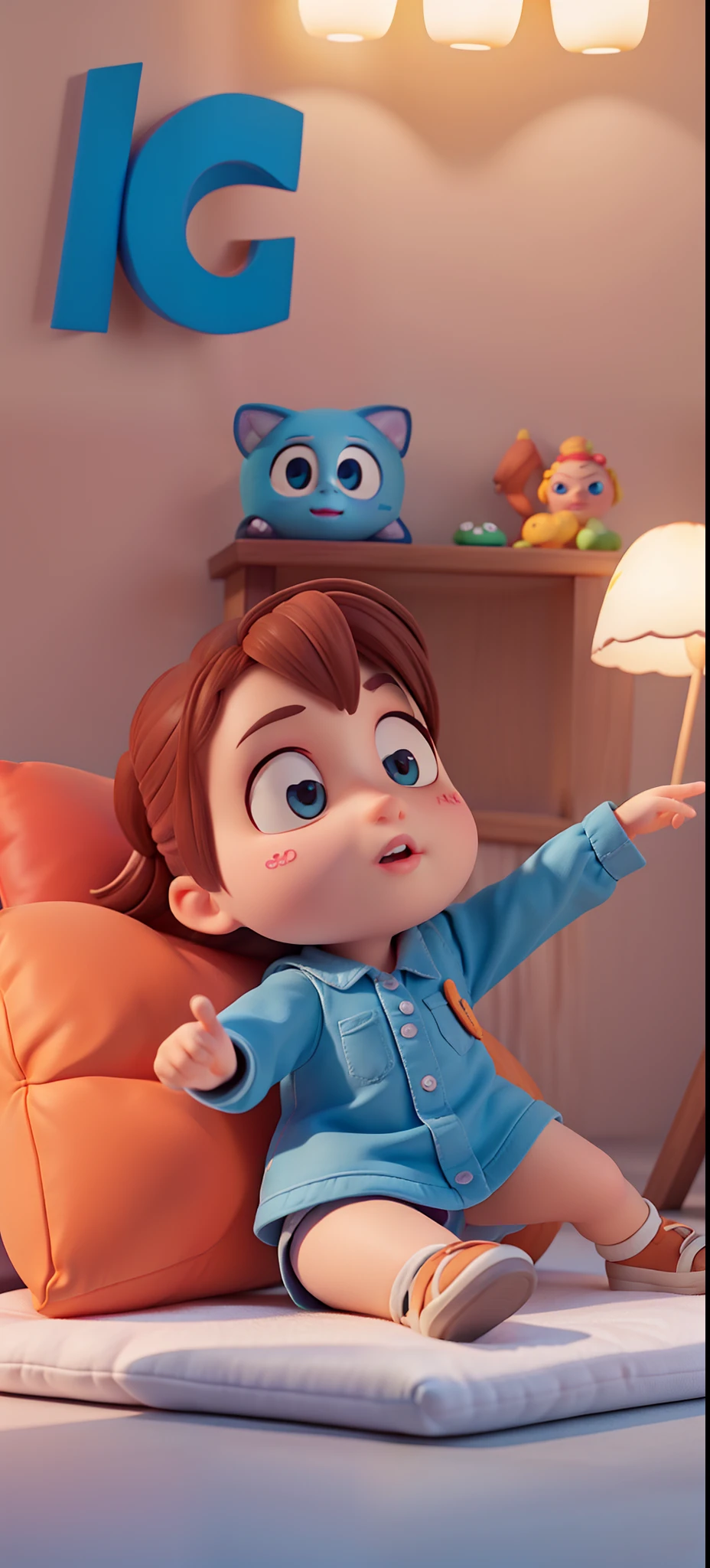 (Pixar style: 1.2), cute, 3D artwork, throw pillows, backrests, pillows, video games, light, blender, OC renderer, dribbling high detail 8k, studio lighting --v 6