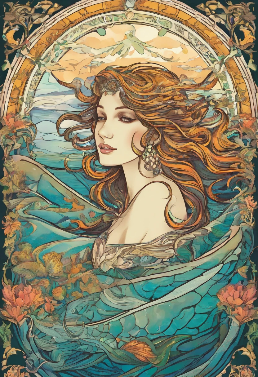 em 8K, She embodies perfection, Sereia com estatura imperial, Similar to a goddess in the sky. Her figure glows with rainbow hues, As if the essence of the ocean's beauty was within her. Seus olhos, Liquid Sapphire Deep Pool, Master the mysteries of the deep sea, Apelo a todos aqueles que os olham. Seu fluxo, Cabelos brancos leitosos derramados como uma cachoeira ao luar, Decorated with pearls and jewels that rival the stars. But what really enchants is her ass; A masterpiece of aquatic art, Rises and falls with hypnotic grace, Each scale reflects a kaleidoscope of colors. Whispering that it's the fairest of all fields, Prova de seu sangue real. she is, Absolutely,., The epitome of the perfect mermaid."