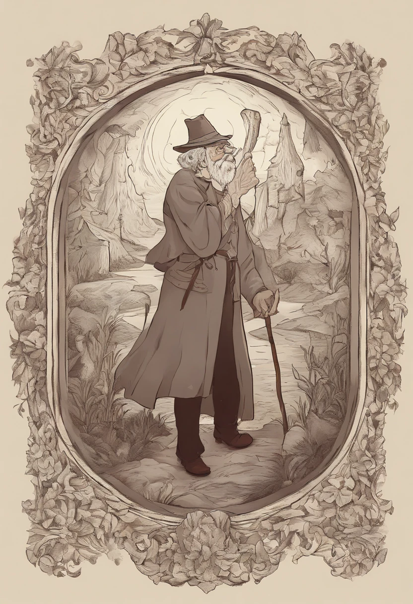 Pesquisador estiloso Henry Mintzberg, An old man with round window panes and a hat, usando oculos de grau