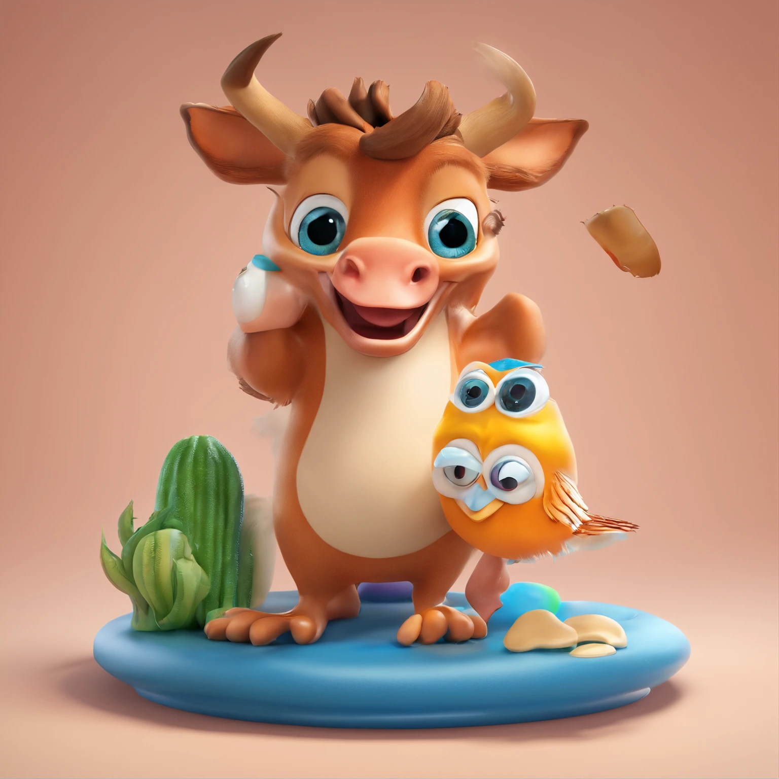 Crie um cartaz inspirado na Disney Pixar, Um homem acima do peso comendo um pedaco de costela bovina