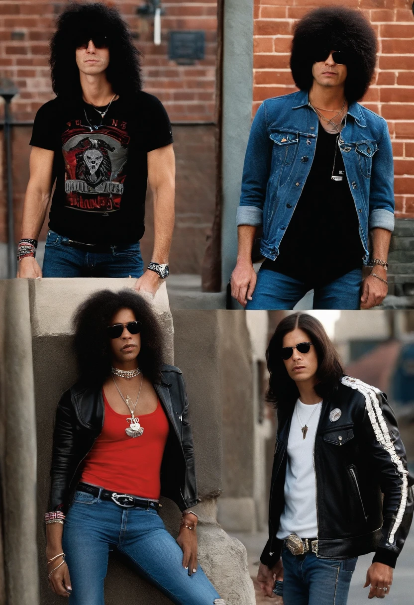 Mateo, por su parte, although more classic than its companion, viste unos vaqueros negros de corte pitillo, unas Air Jordan 1 Banned, zapatillas de baloncesto altas rojas y negras, camiseta negra con el logo de la banda estadounidense de punk, Los Ramones, y una americana negra. Su peinado, como siempre, Disheveled hair, con una mano de cera fijadora, so that no hair would be out of place.