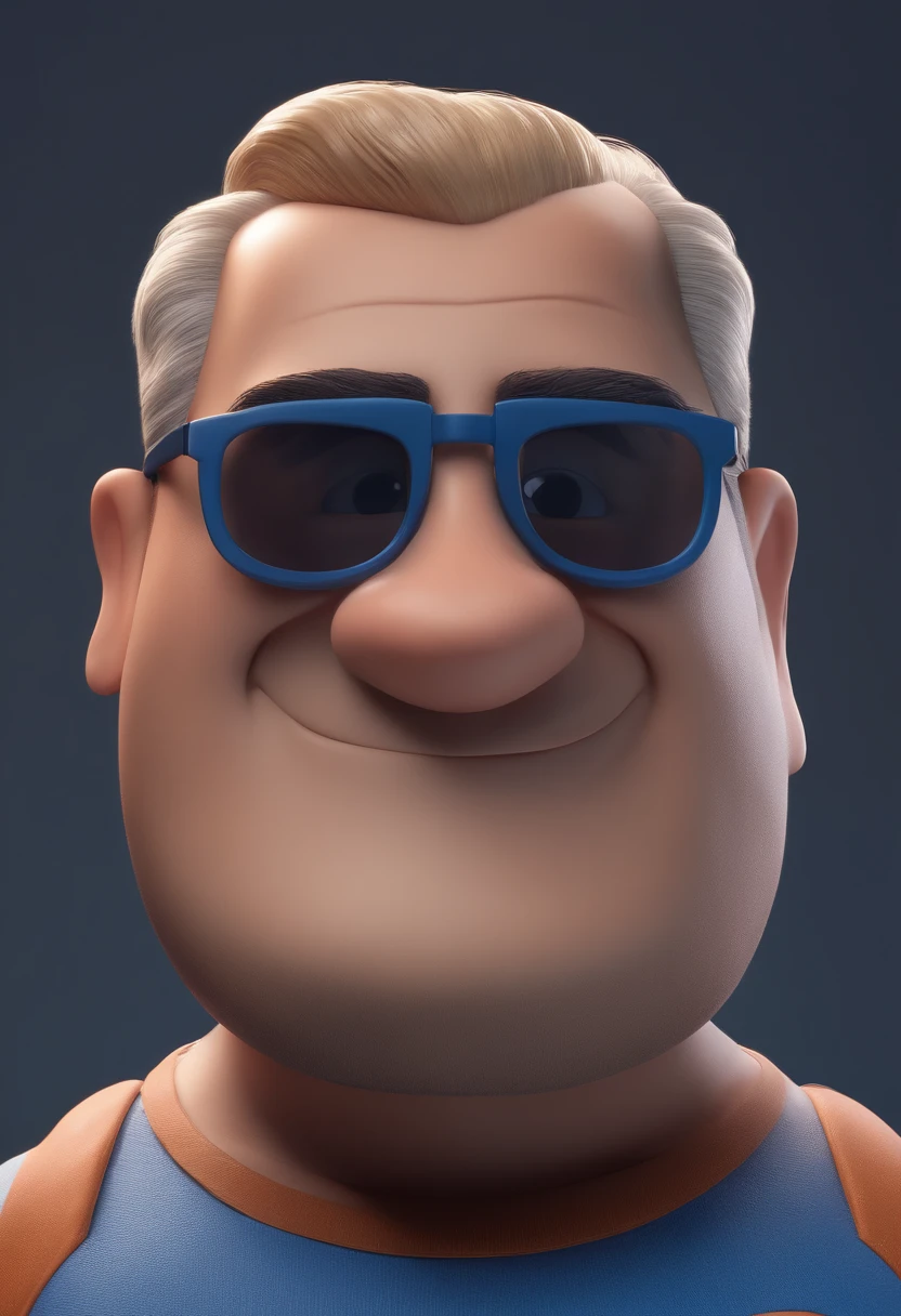 Cartoon character of a man with black glasses and a blue shirt, animation character, Caractere estilizado, animation style rendering, 3D estilizado, Arnold Maya render, 3 d render stylized, toon render keyshot, Personagem 3D, Personagem 3D, 3d rendering stylized, 3 d character render, personagem de desenho animado, Personagem de close up, Pose de personagem,  (Estilo Pixar) (master part:1.2) (Bokeh) (best quality) (pele detalhada) (textura detalhada) (8k) (argila) (Cinematic lighting) (foco nítido