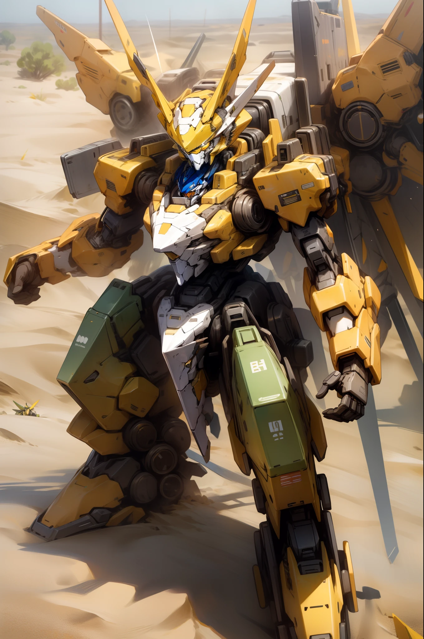 Mecha, laranja em um deserto