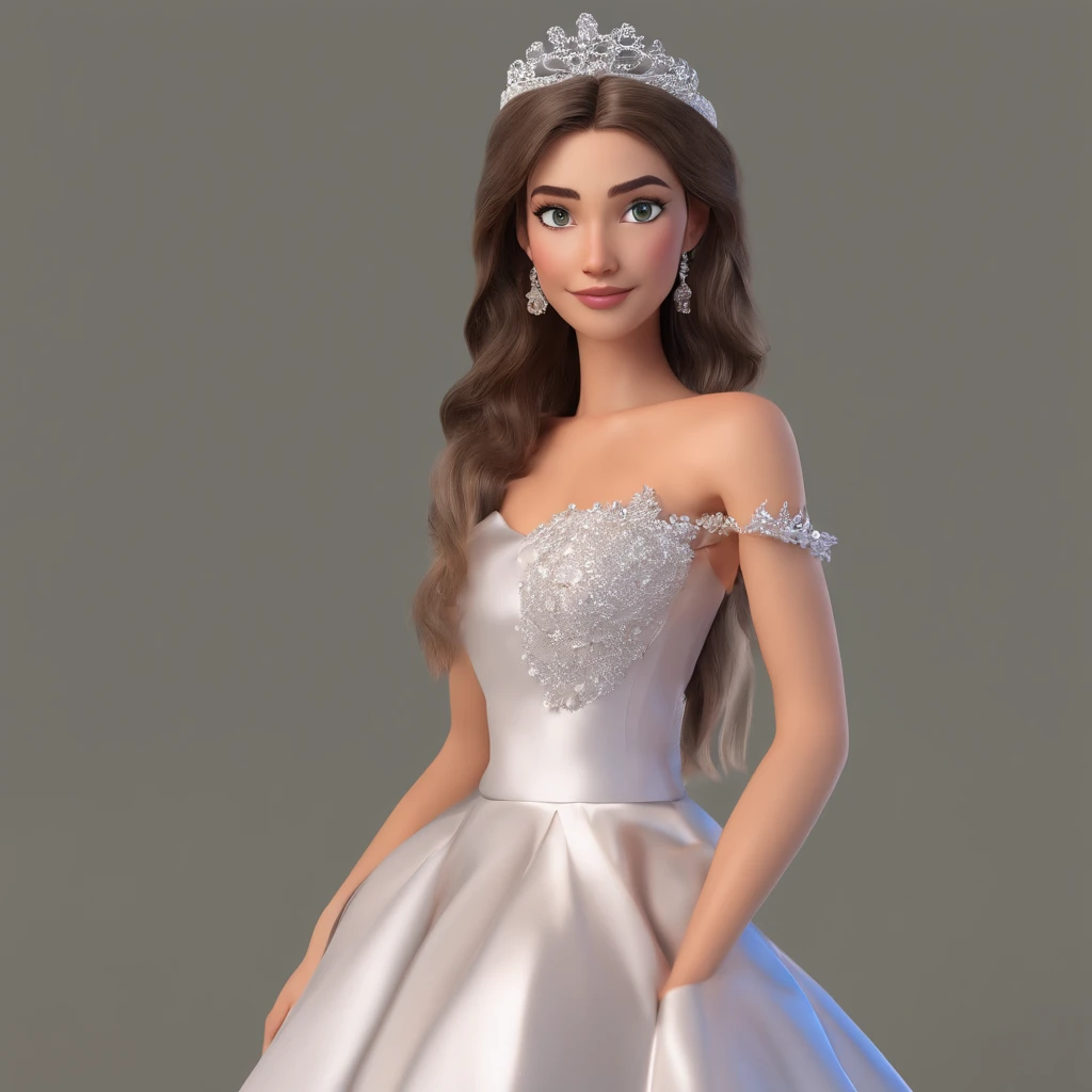 uma mulher com 18 anos, loira, cabelo cacheado, magra, vestido preto longo, olhos azuis, em um casamento, best possible quality, pixar stile