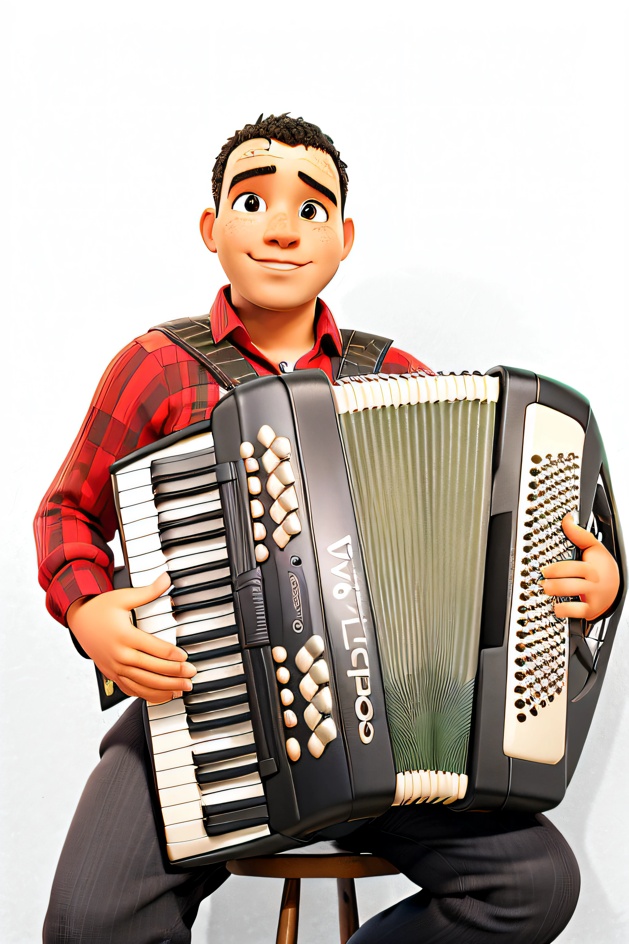 an accordion player from Pernambuco in the hinterland landscape
