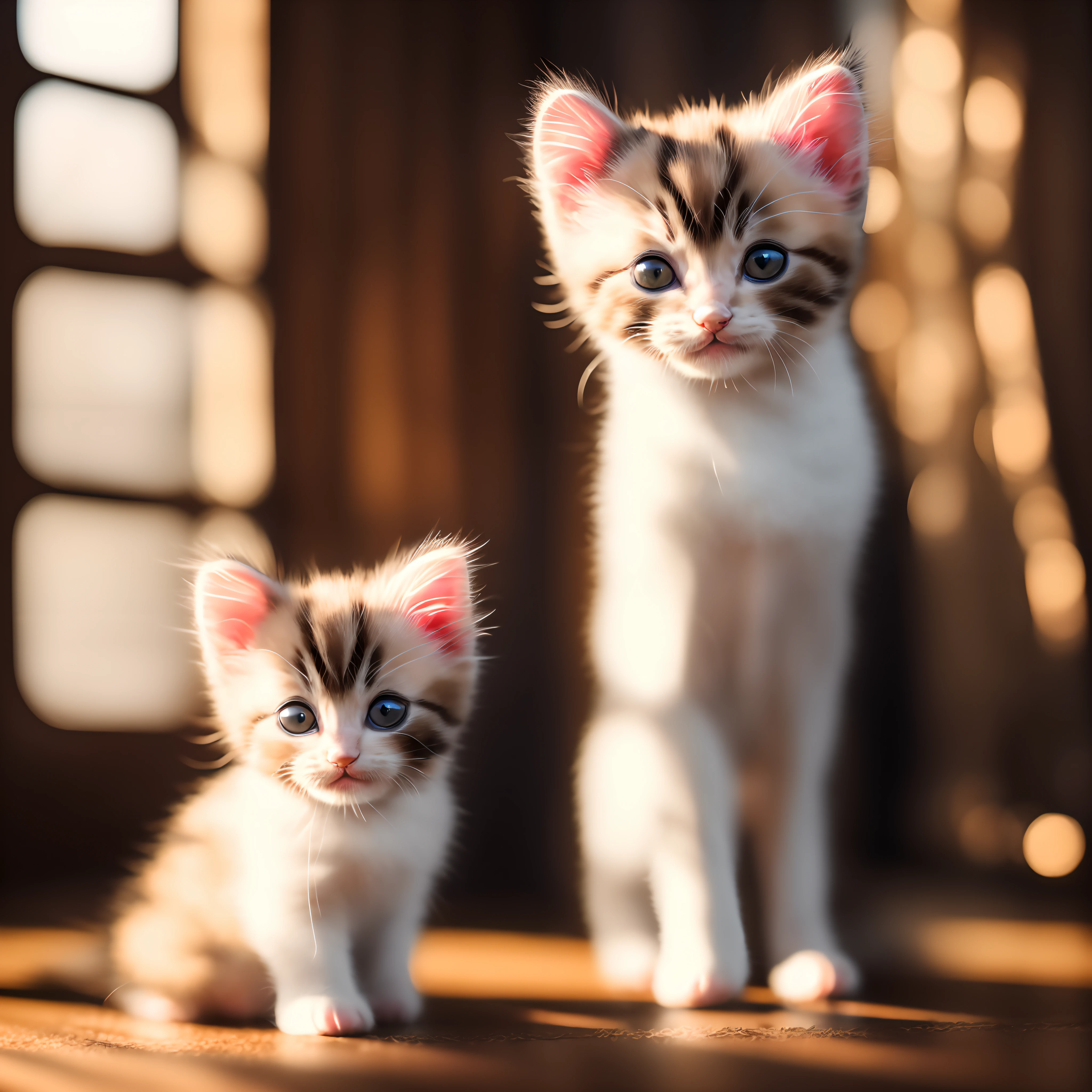 (Best Quality),4K,Very Detailed,Realism,Masterpiece:1.2,Soft,(Russian Kitten:1.2),Warm Lighting,Subtle Color,Intricate Detail,Wireframe:1.3,Fur Covered,Gently Kneeling,Room With Morning Sun,Elegant Composition,Complex and Detailed,. Cinematic Shot,Vignette"