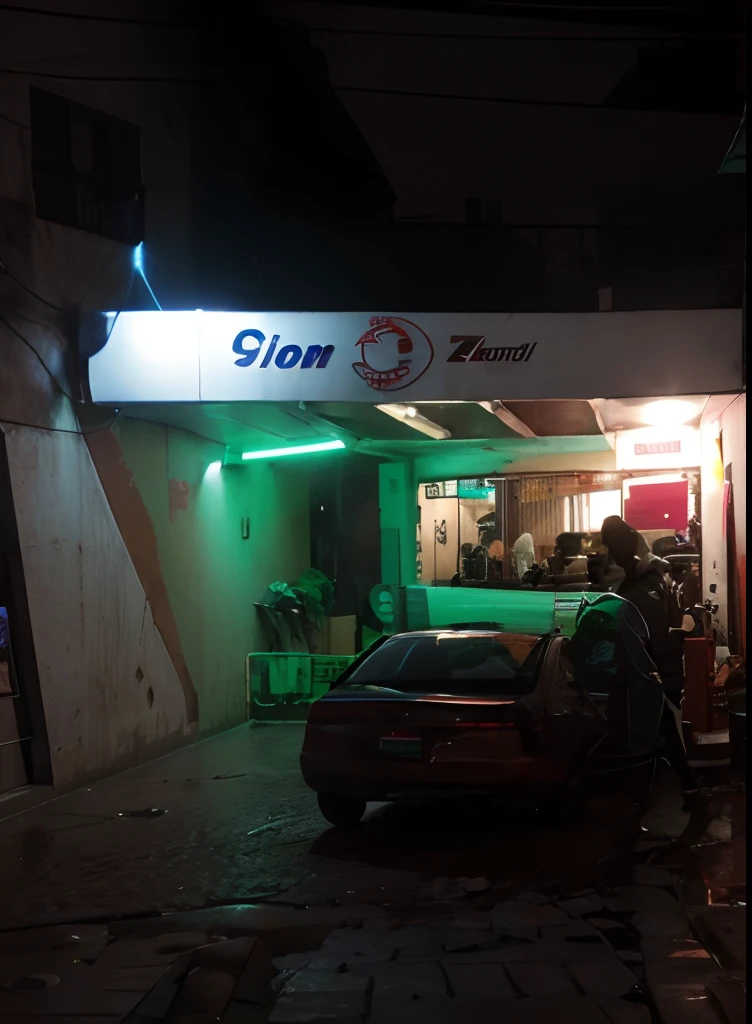Neon, led, chuva, noite, futuro