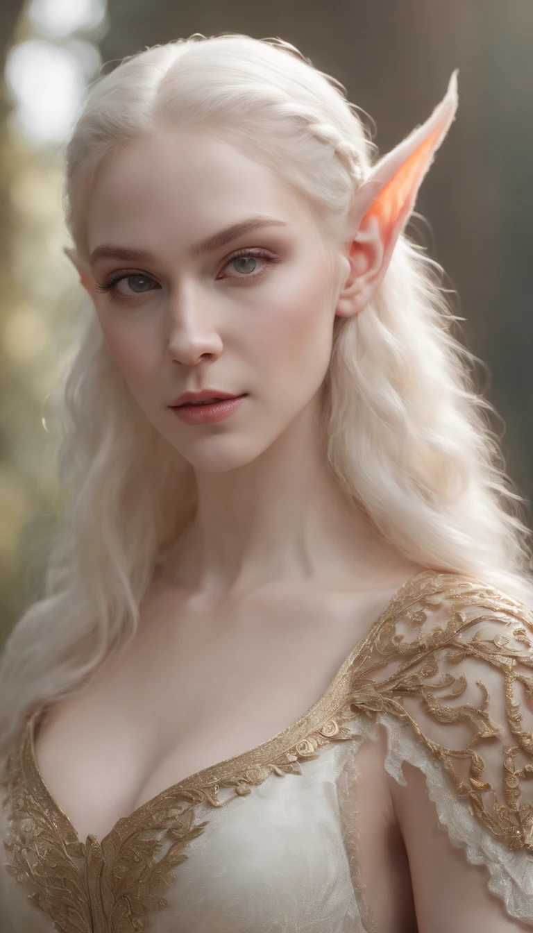Rasil Style, Furry , Albino women, full body, Perfect face with soft skin and nice perfect face, hyperdetailed intricately detailed gothic art trending on artstation triadic colors, Fantastical, intricate details, Splash Screen, Complementary color scheme, Fantasy concept art, 8K resolution, gothic deviantart masterpiece, Oil Painting, heavy strokes, nude, large breast, elf ears,