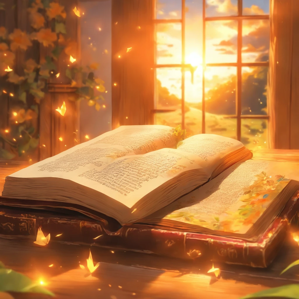 SACRED BIBLE, Beautiful, Page open to Psalm 91, capa com detalhes dourados, sobre uma mesa de madeira, Ao fundo, A window with a sunny sky. riqueza de detalhes, qualidade superior, 32k ou milho.
