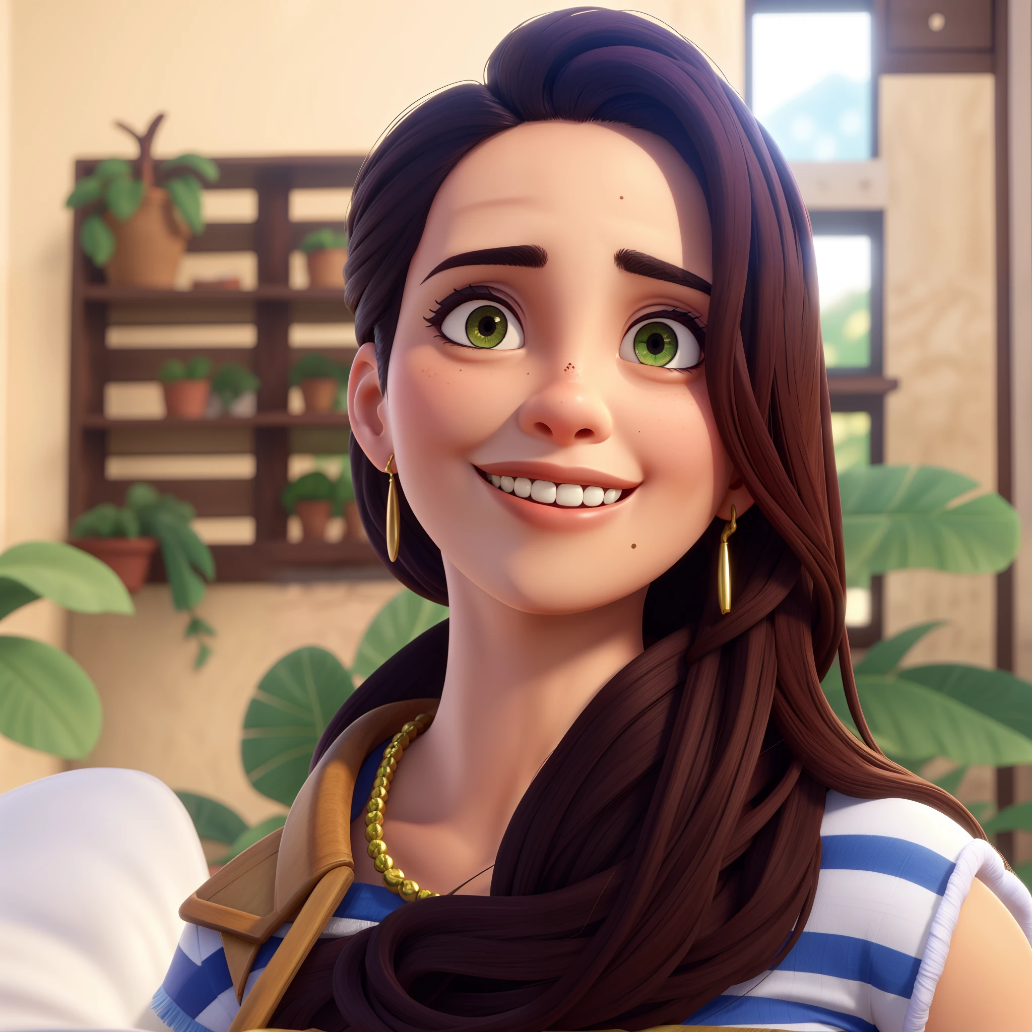 Mulher bonita e brasileira, olhos marrom escuro