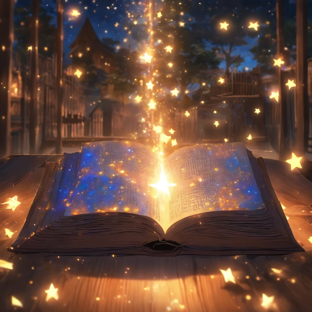 SACRED BIBLE, Beautiful, Page open to Psalm 91, capa com detalhes dourados, sobre uma mesa de madeira, Ao fundo, A window with a starry night sky. riqueza de detalhes, qualidade superior, 32k ou milho. Estilo Pixar.