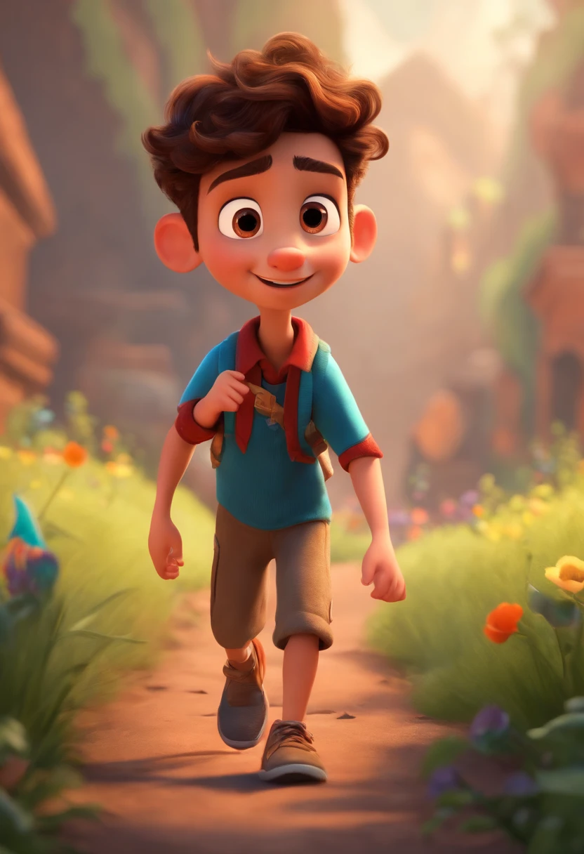 Image of a boy for a story in a YouTube video in Pixar format, He's the little allabester, He's the class leader, He's outgoing, Playful and gets up for a lot of things