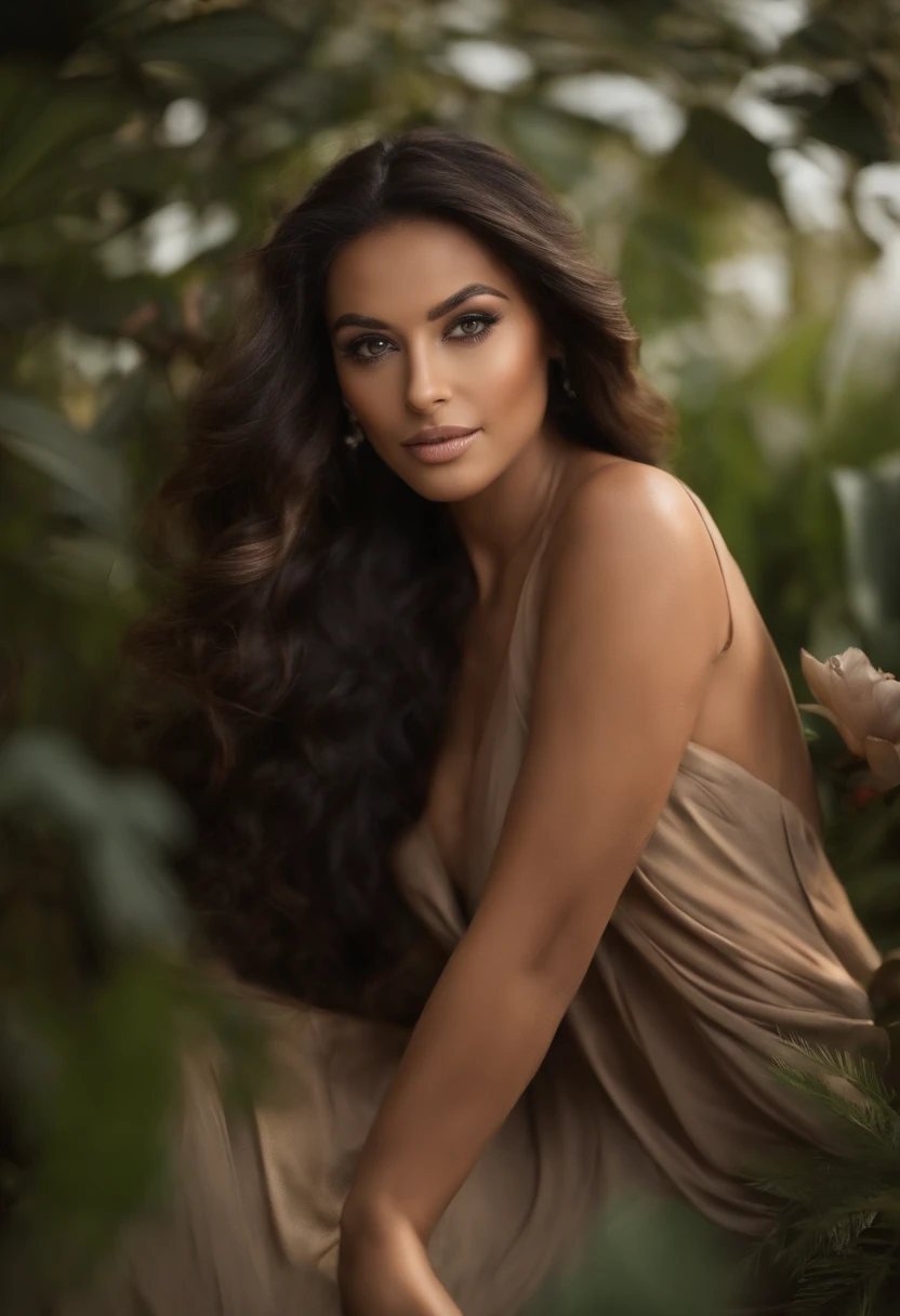 Beauté brune portant une robe noire longue avec des manches (Soins des ongles dans un salon de beauté moderne), des traits arabes précisèment de l'afrique du nord très détaillée, 21 ans, visage innocent, cheveux long ondulés naturels, yeux bleus, résolution élevée, meilleur qualité, Détails complexees, Très détaillé, mise au point nette, peau détaillée, texture de peau réaliste, texture, yeux détaillés, professionnel, 4K, sourire charmant, filmé sur Canon, 85 mm, faible profondeur de champ, Couleur Kodak Vision, corps parfaitement ajusté, extrêmement détaillée, photographier_\(ultra\), photoréaliste, Réaliste, Post-traitement, Un maximum de détails, rugosité, vie réelle, Ultra réaliste, photoréalisme, photographie, 8K UHD, photographie