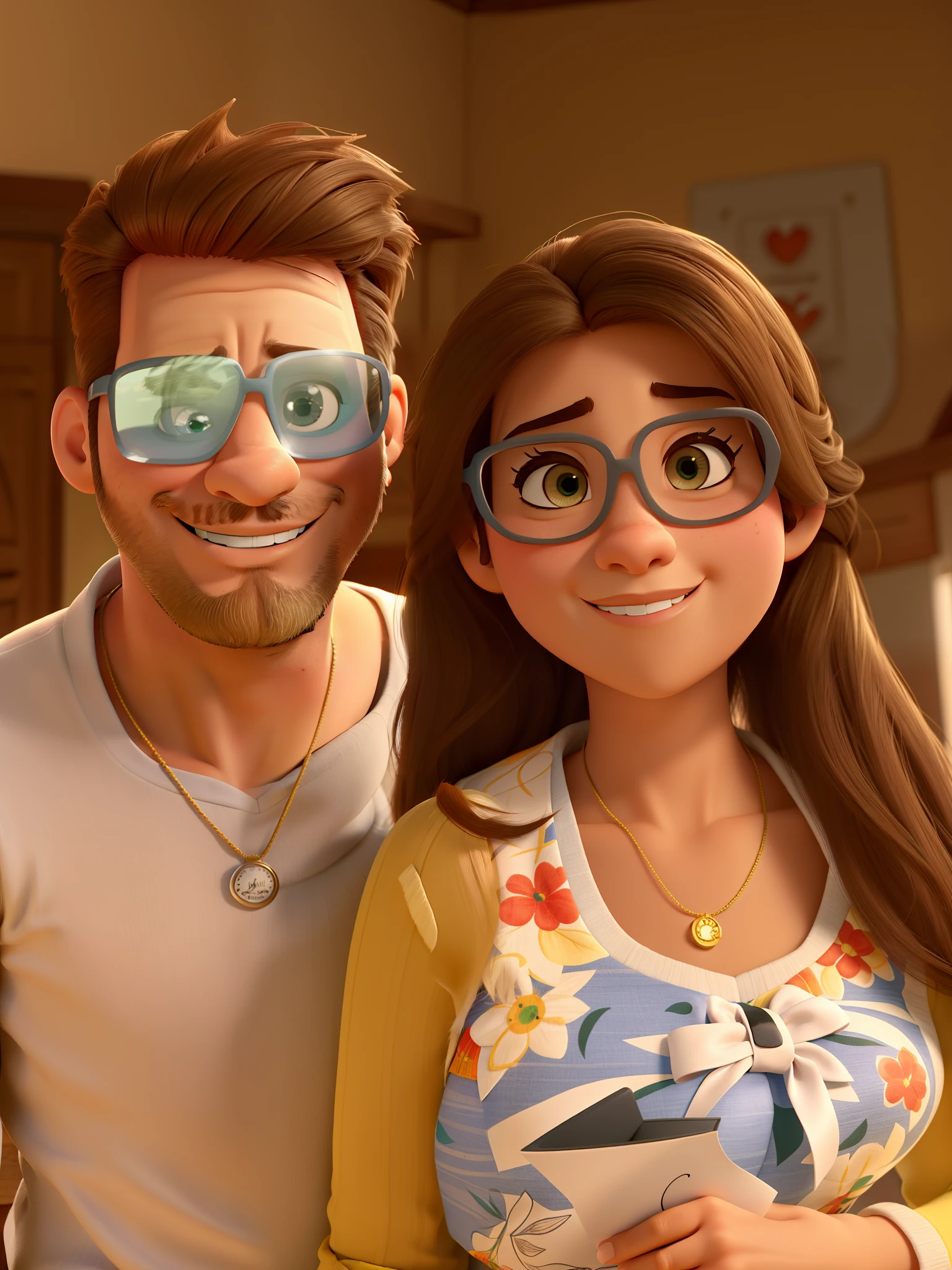 Casal estilo disney pixar melhor qualidade alta qualidade. Homem moreno cabelo comprido crespo barba e mulher loira olhos azuis cabelos longos lisos