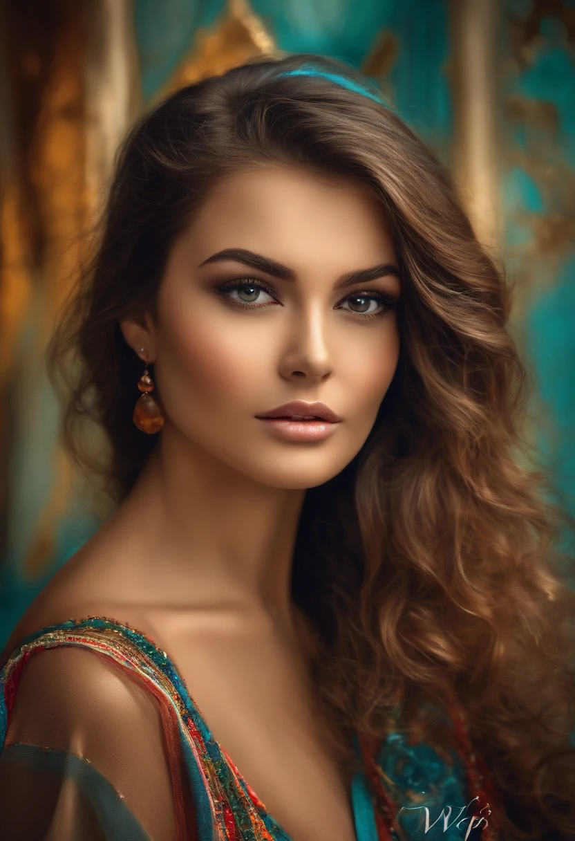 (arte digital), (Arte Pop), (arte fenomenal), (lindo desinger+Qualidade extrema:1.4), (HDR+), pintura de luz, cores vibrantes, arte da obra-prima, um com olhos multicoloridos, com cores diferentes, ambos com cores vibrantes, diferente, heterocromia, olhos destacados, cores diferentes, (Rustic background of Wlop's art scene:1.5)