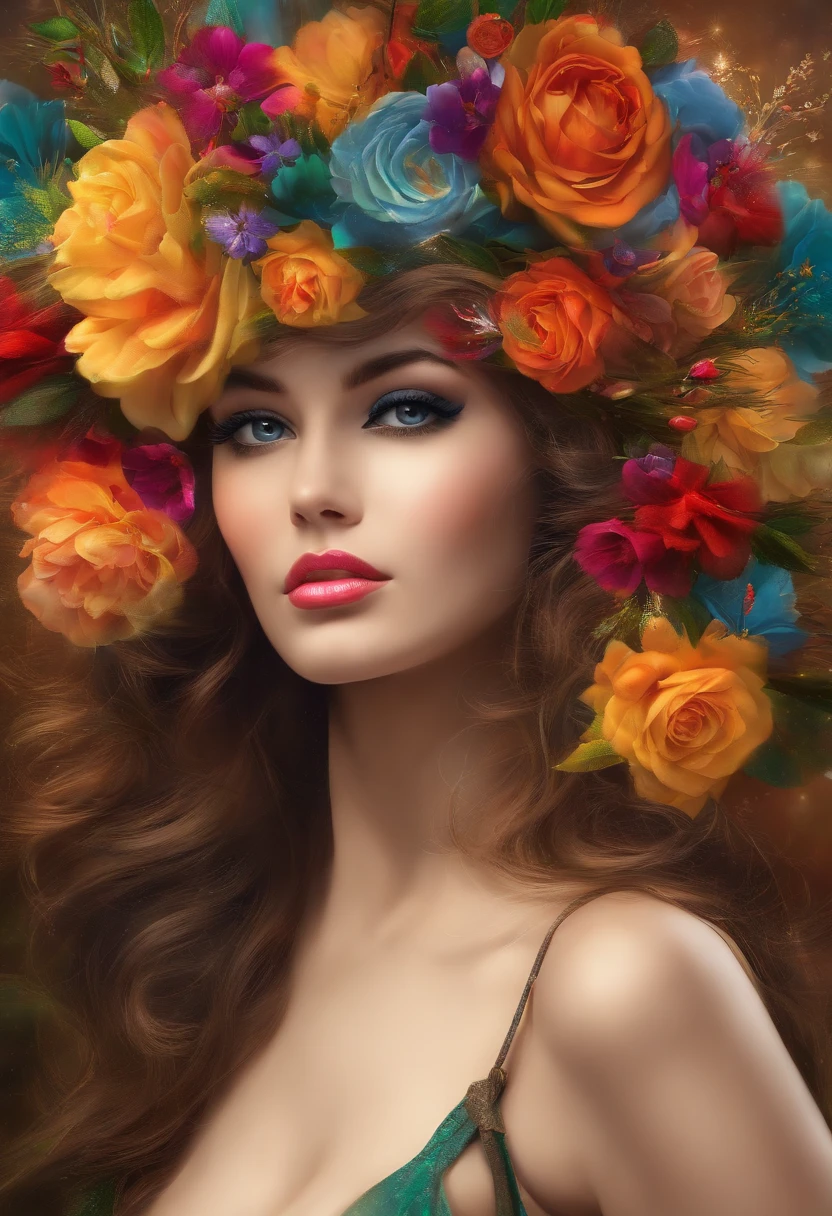 (arte digital), (Arte Pop), (arte fenomenal), (lindo desinger+Qualidade extrema:1.4), (HDR+), pintura de luz, cores vibrantes, arte da obra-prima, um menino com olhos multicoloridos, com cores diferentes, ambos com cores vibrantes, diferente, heterocromia, olhos destacados, cores diferentes, (Rustic background of Wlop's art scene:1.5)
