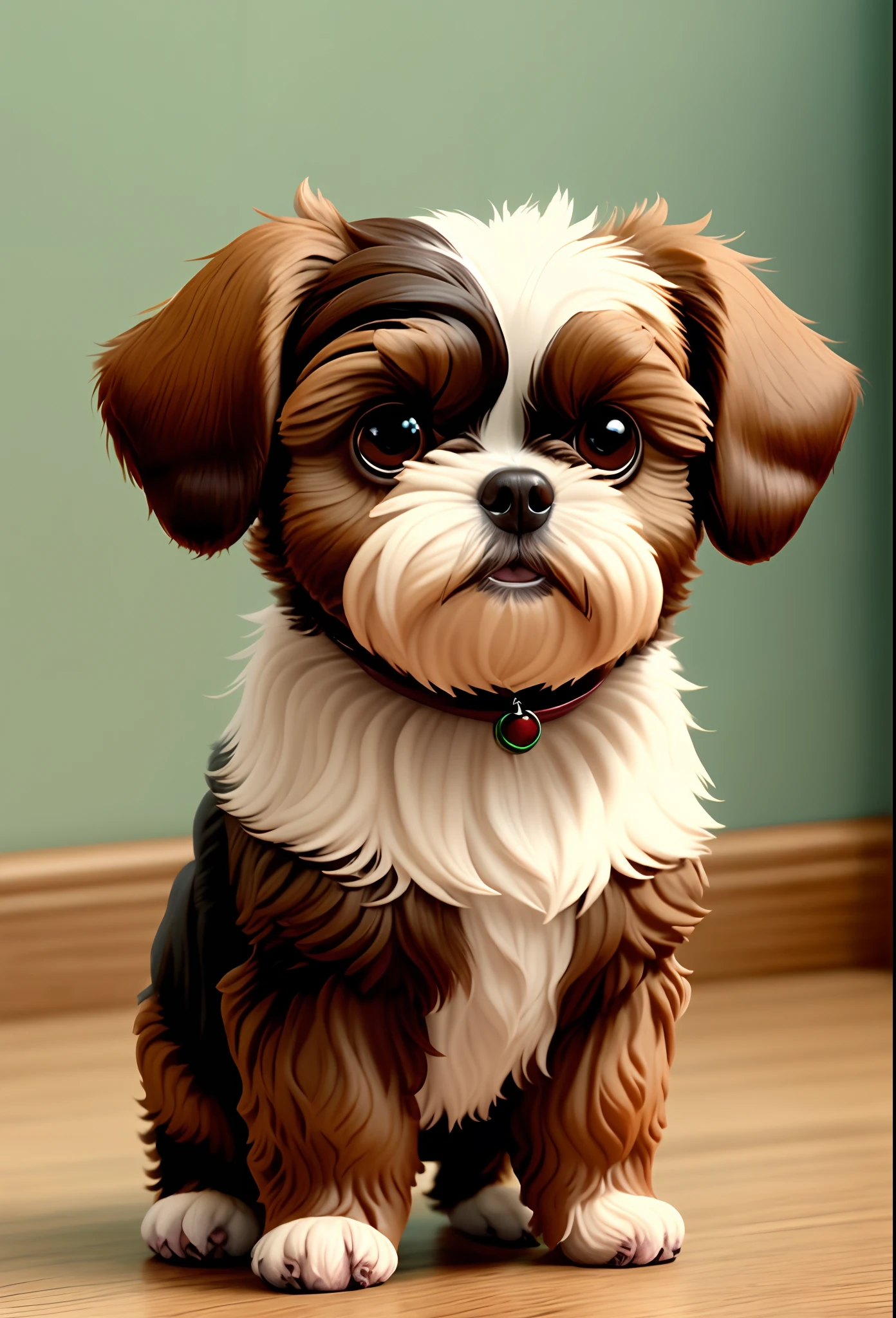 Disney Pixar A Solid Chocolate Shih Tzu Dog No White Spots On Body All Solid Chocolate