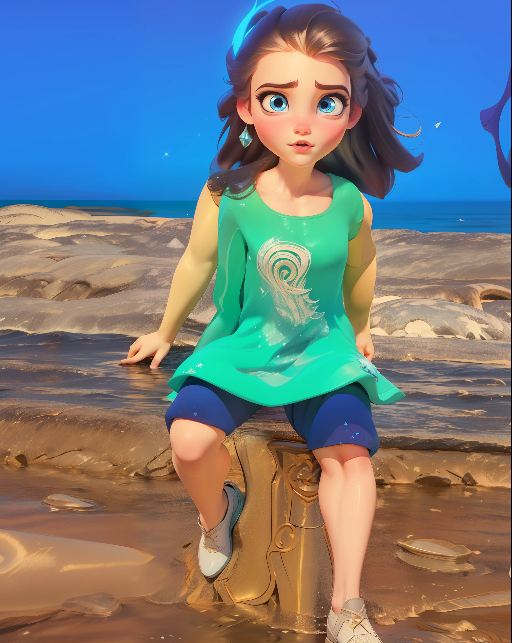 Elsa-Ariel Fusion, Mesclando modelos, melting, Roupas da Ariel, 1girl, Beautiful, character, Woman, female, (master part:1.2), (melhor qualidade:1.2), (sozinho:1.2), ((pose de luta)), ((campo de batalha)), cinemactic, olhos perfeitos, pele perfeita, perfect lighting, sorrir, luz, cor, pele texturizada, detalhe, Beleza, maravilha, ultra-detalhado, rosto perfeito