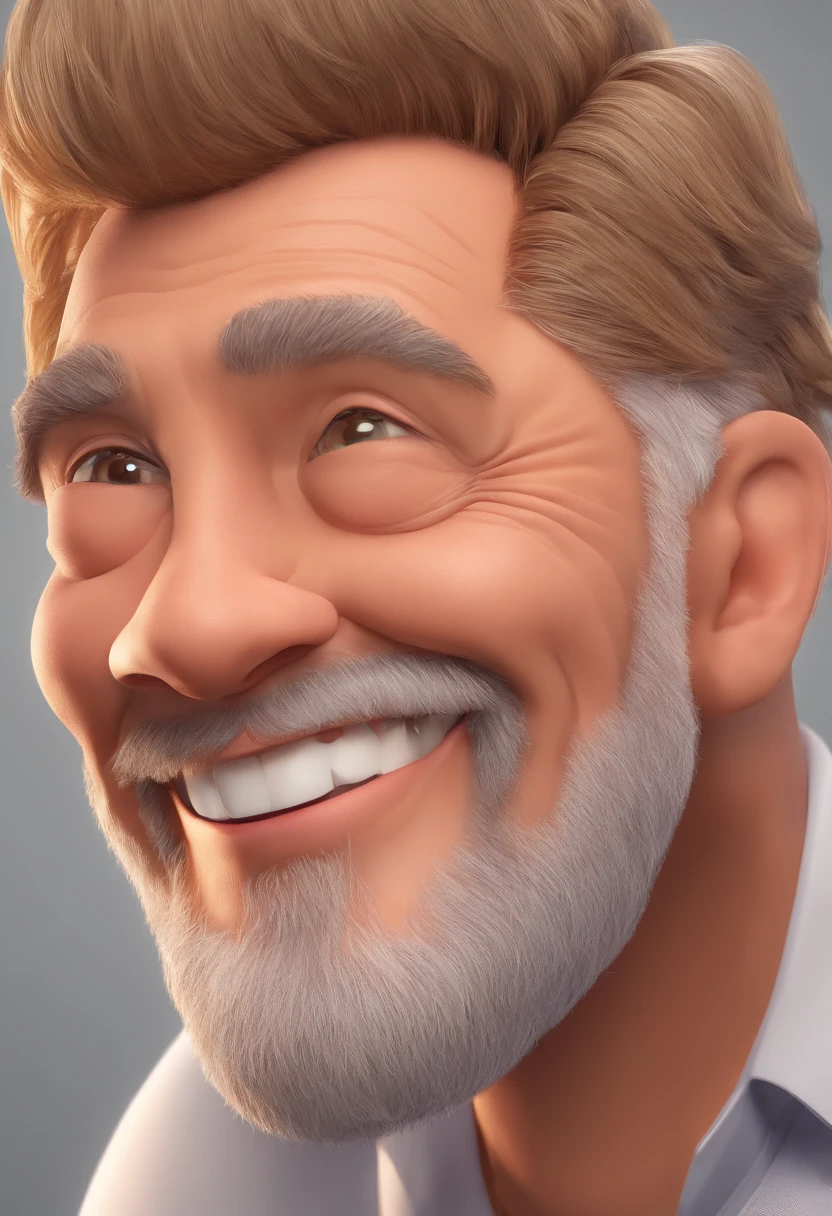 Smiling Man Illustration, sorriso insano, Homem de pele marrom com um sorriso gigante, happily smiling at the camera, sorriso atrevido, he's smiling, sorriso muito grande, Macho sorridente, foto de perfil headshot, rindo sorriso enorme, desenhando no estilo de Arte 3D, c4d, fundo de cor branco puro, estilo disney, estilo pixar render ilustracao Super Detalhe, 8k