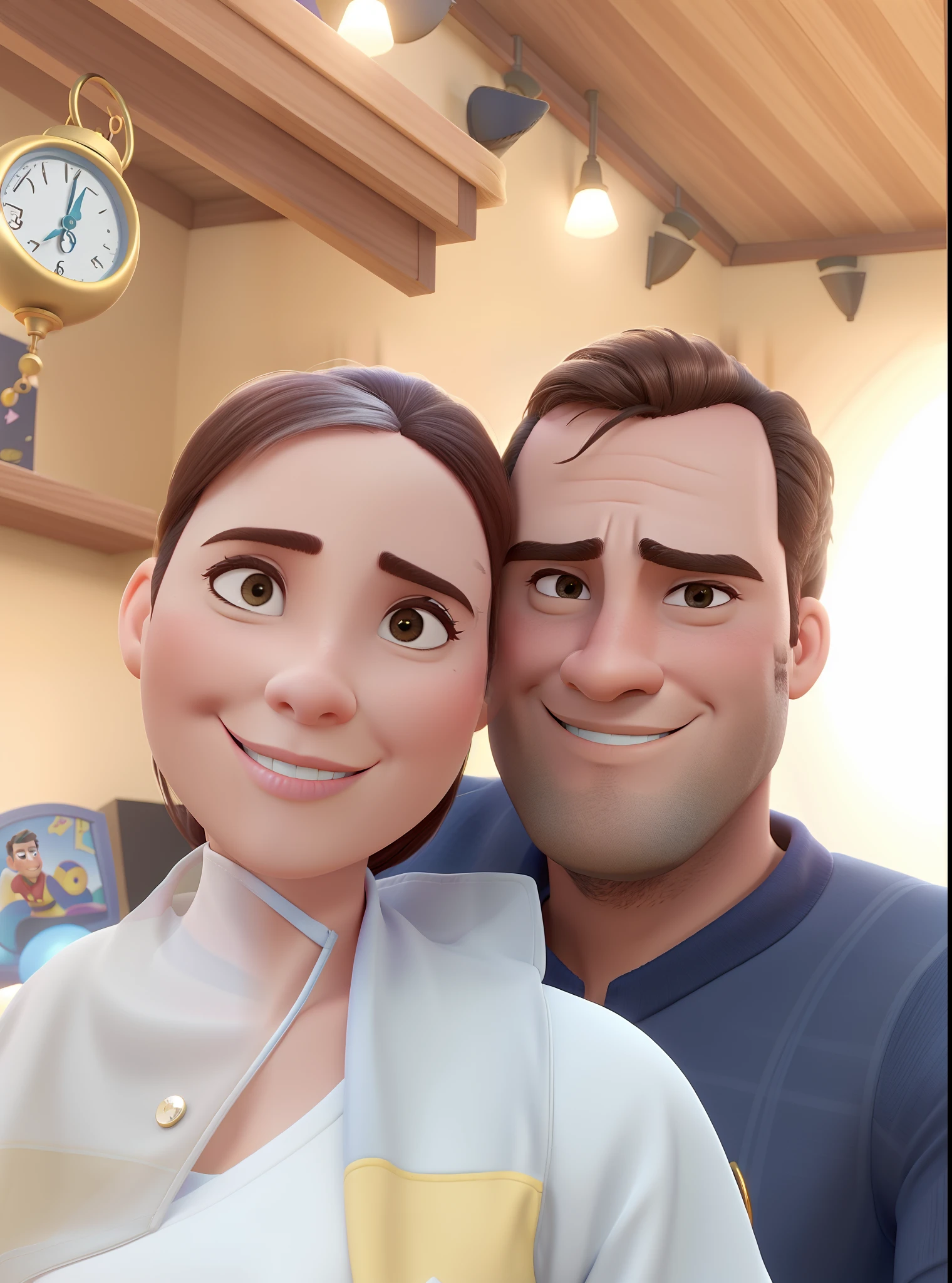 casal homem e mulher no estilo Disney Pixar, alta qualidade, melhor qualidade