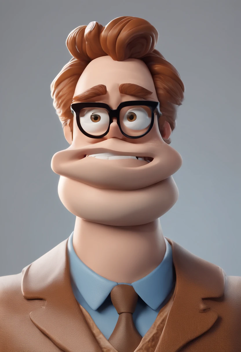Cartoon character of a man with black glasses and a blue shirt, animation character, Caractere estilizado, animation style rendering, 3D estilizado, Arnold Maya render, 3 d render stylized, toon render keyshot, Personagem 3D, Personagem 3D, 3d rendering stylized, 3 d character render, personagem de desenho animado, , Pose de personagem, (Estilo Pixar) (master part:1.2) (Bokeh) (melhor qualidade) (pele detalhada) (textura detalhada) (8k) (argila) (Cinematic lighting) (foco nítido) (pele morena) (cabelo cortado)