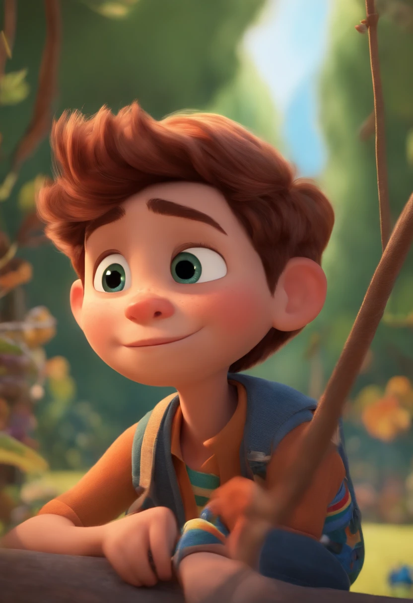 Image of a boy for a story in a YouTube video in Pixar format, He's the little allabester, He's the class leader, He's outgoing, Playful and gets up for a lot of things