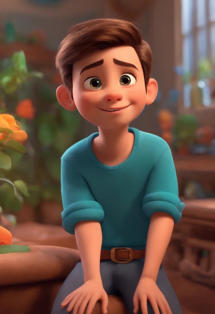 Image of a boy for a story in a YouTube video in Pixar format, He's the little allabester, He's the class leader, He's outgoing, Playful and gets up for a lot of things