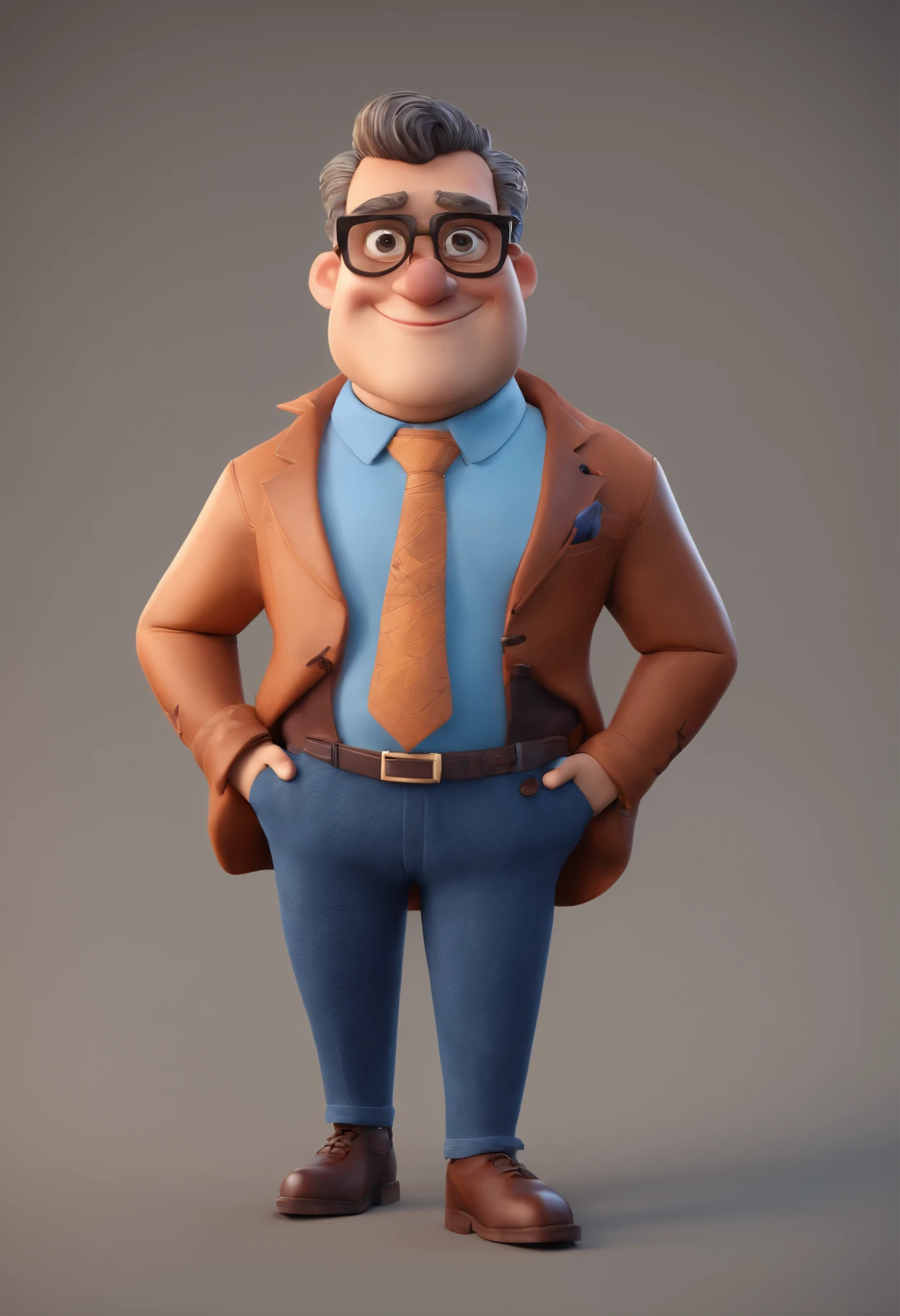 Cartoon character of a man with black glasses and a blue shirt, animation character, Caractere estilizado, animation style rendering, 3D estilizado, Arnold Maya render, 3 d render stylized, toon render keyshot, Personagem 3D, Personagem 3D, 3d rendering stylized, 3 d character render, personagem de desenho animado, Personagem de close up, Pose de personagem,  (Estilo Pixar) (master part:1.2) (Bokeh) (best quality) (pele detalhada) (textura detalhada) (8k) (argila) (Cinematic lighting) (foco nítido