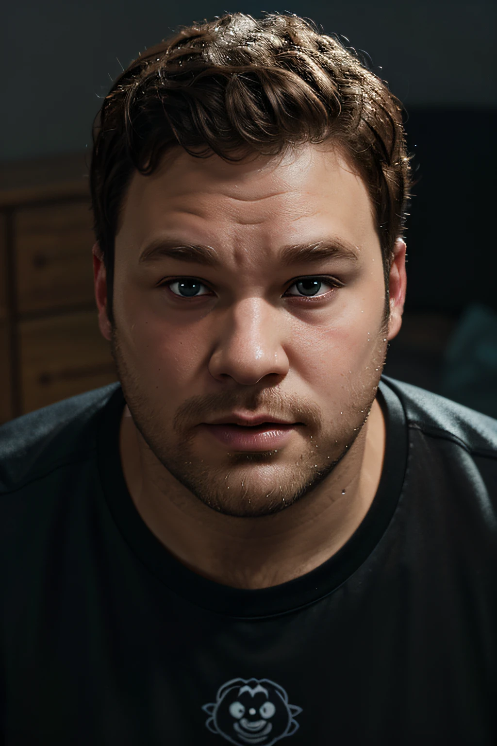 a close up of a boy in a black shirt, animation film, animated film, close up facial portrait from above, close up character, still animation film, rich in epic details, animation style rendering, in the style of Disney animation, a portrait of the character, inspired by seth rogen, diseny animation style, animated still, close-up of the character