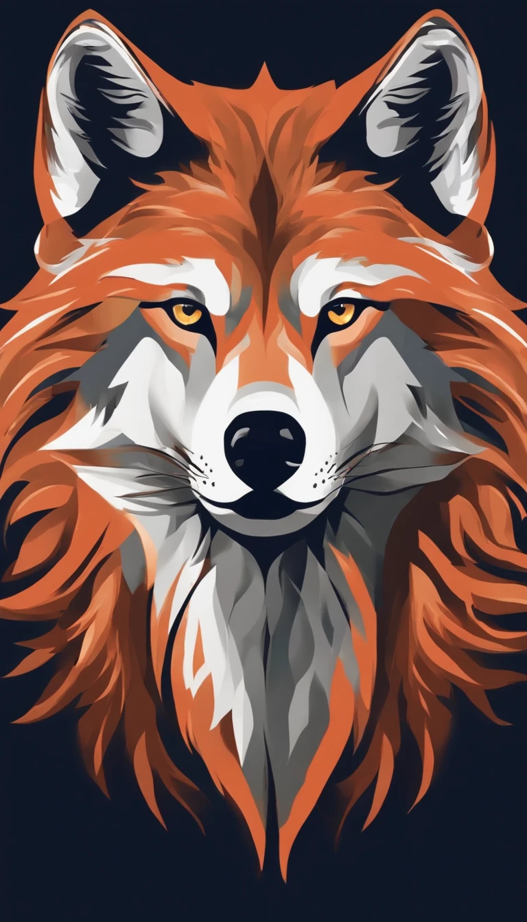 Create a wolf logo to symbolize independence. there is a bright blush on the head　Powerful　high-level image quality　High-spec colors　Be cool　Sharp eyes　Looking at the camera　Powerfully　Moving Forward　Impactful　Be positive