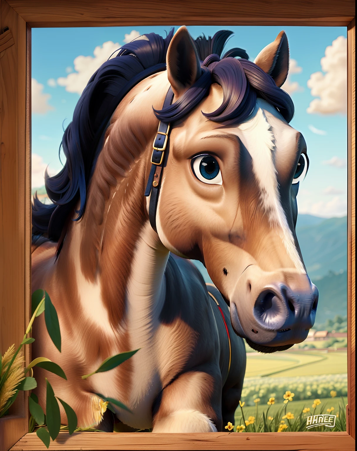 Um cavalo no pasto, and a title of Us horses.