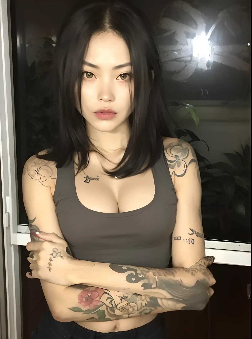 Woman with tattoos on arms and crossed arms, com tatuagens, 2 2 anos, 2 7 anos, 2 3 anos, 21 anos, 2 8 anos, yakuza menina magra, 2 9 anos, de menina taiwanesa com tatuagens, 18 anos, Tatuado, imagem de perfil, 2 4 anos