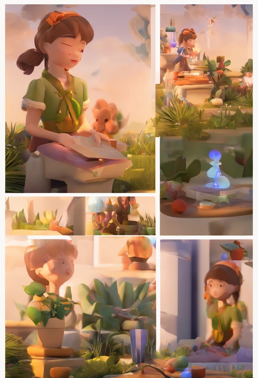 best quality, master part, fotorrealista, extremamente detalhado CG unidade 8k papel de parede, Chibi,1girl, Elsa,sozinho, cheio_corpo, sorrir, Olhando_em_visualizador, ao ar livre,