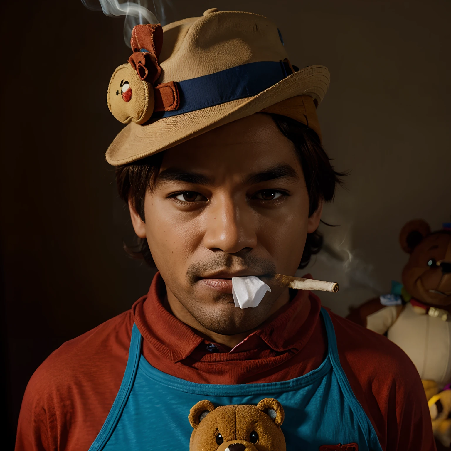 Freddy Fazbear smoking a doobie