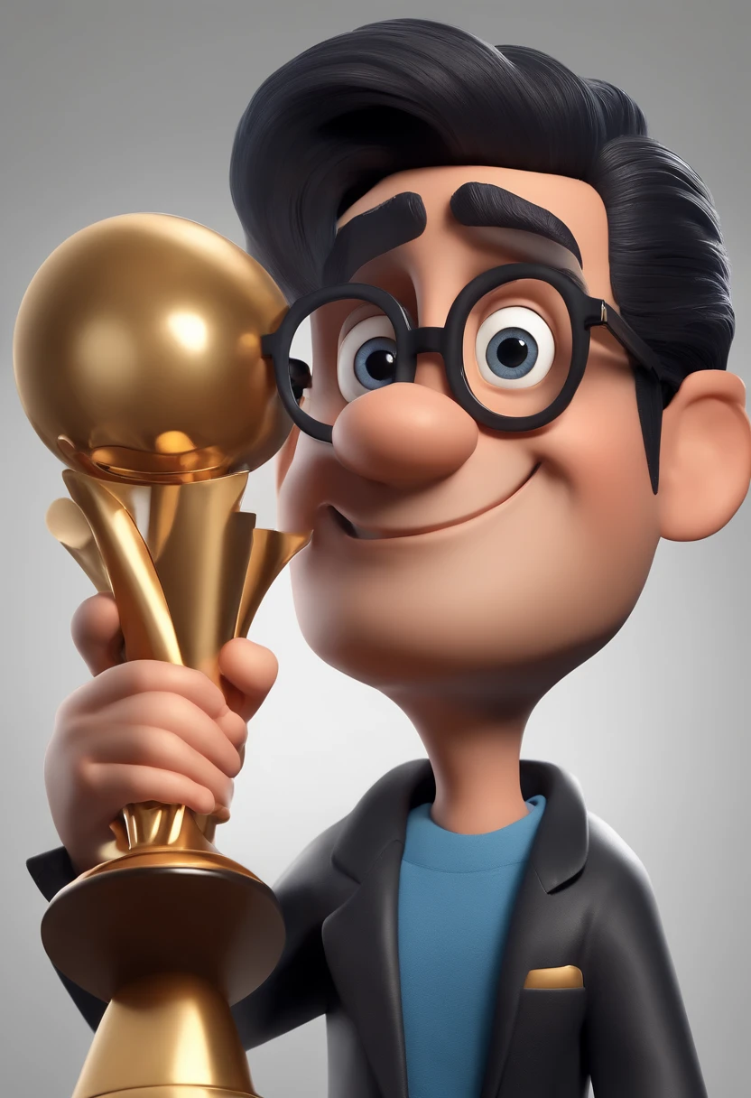 Cartoon character of a man with black glasses and a blue shirt, animation character, Caractere estilizado, animation style rendering, 3D estilizado, Arnold Maya render, 3 d render stylized, toon render keyshot, Personagem 3D, Personagem 3D, 3d rendering stylized, 3 d character render, personagem de desenho animado, Personagem de close up, Pose de personagem, (Estilo Pixar) (master part:1.2) (Bokeh) (best quality) (pele detalhada) (textura detalhada) (8k) (argila) (Cinematic lighting) (foco nítido