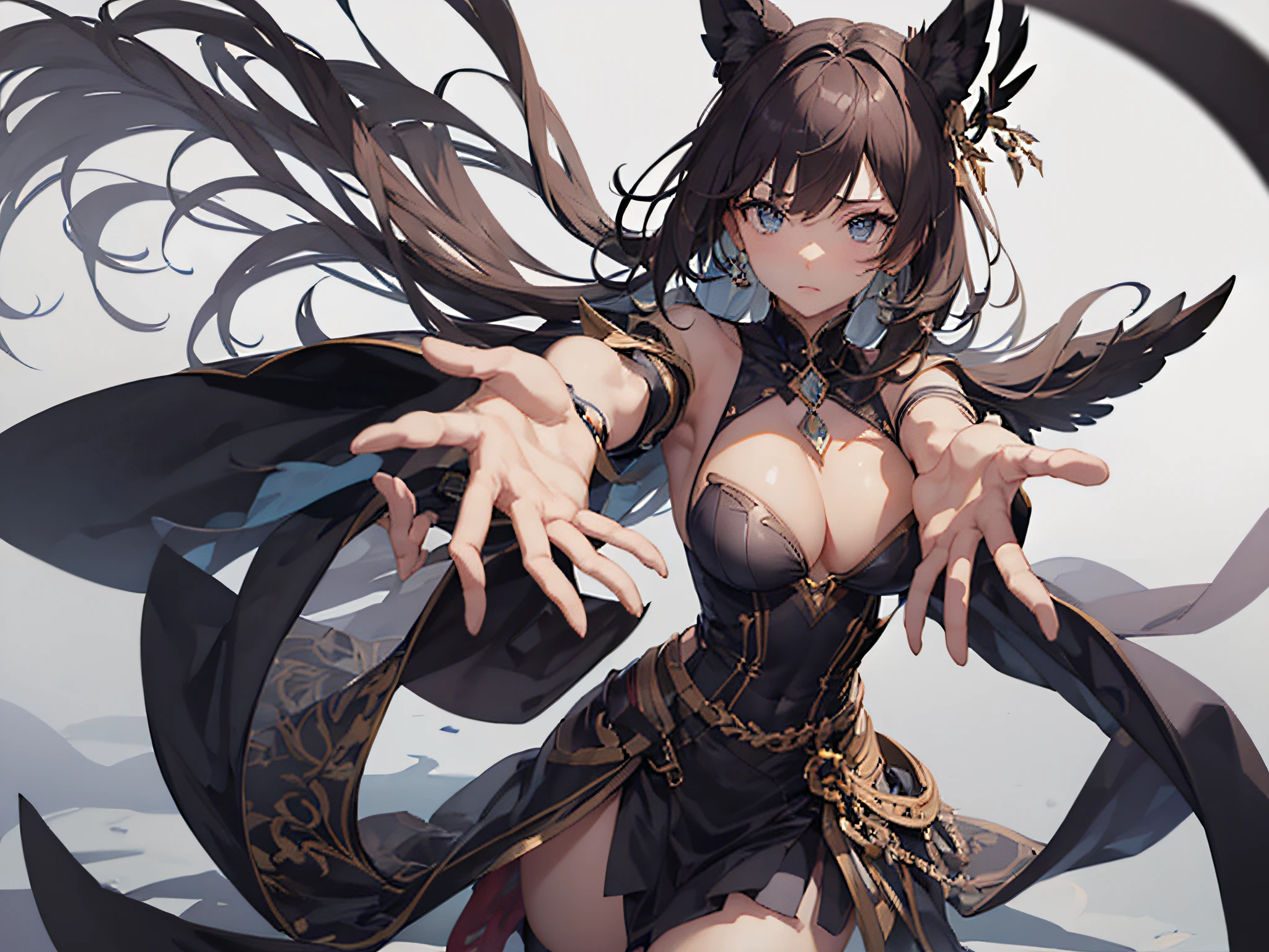 reaching out her hands