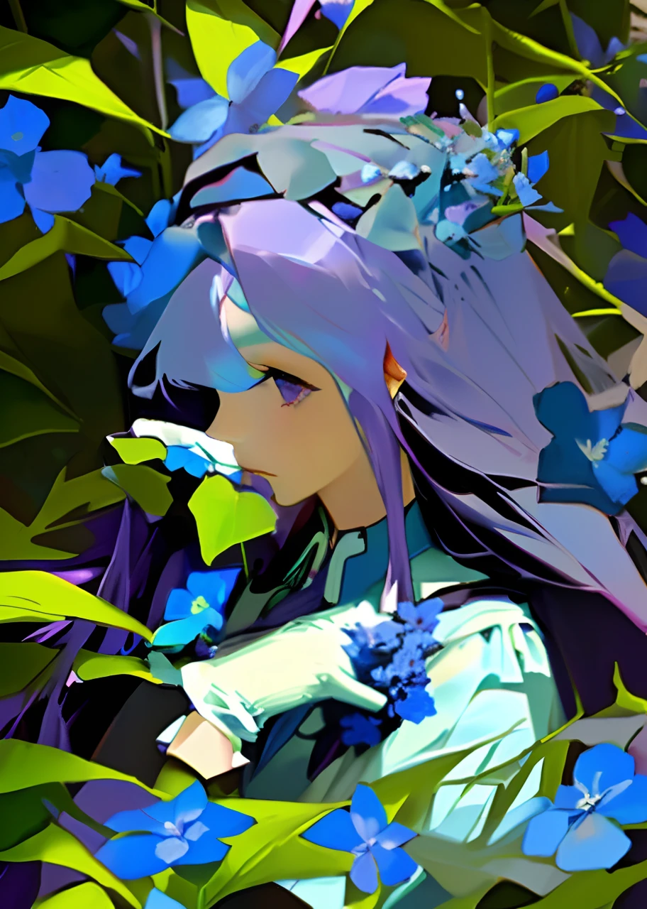 A blue flower