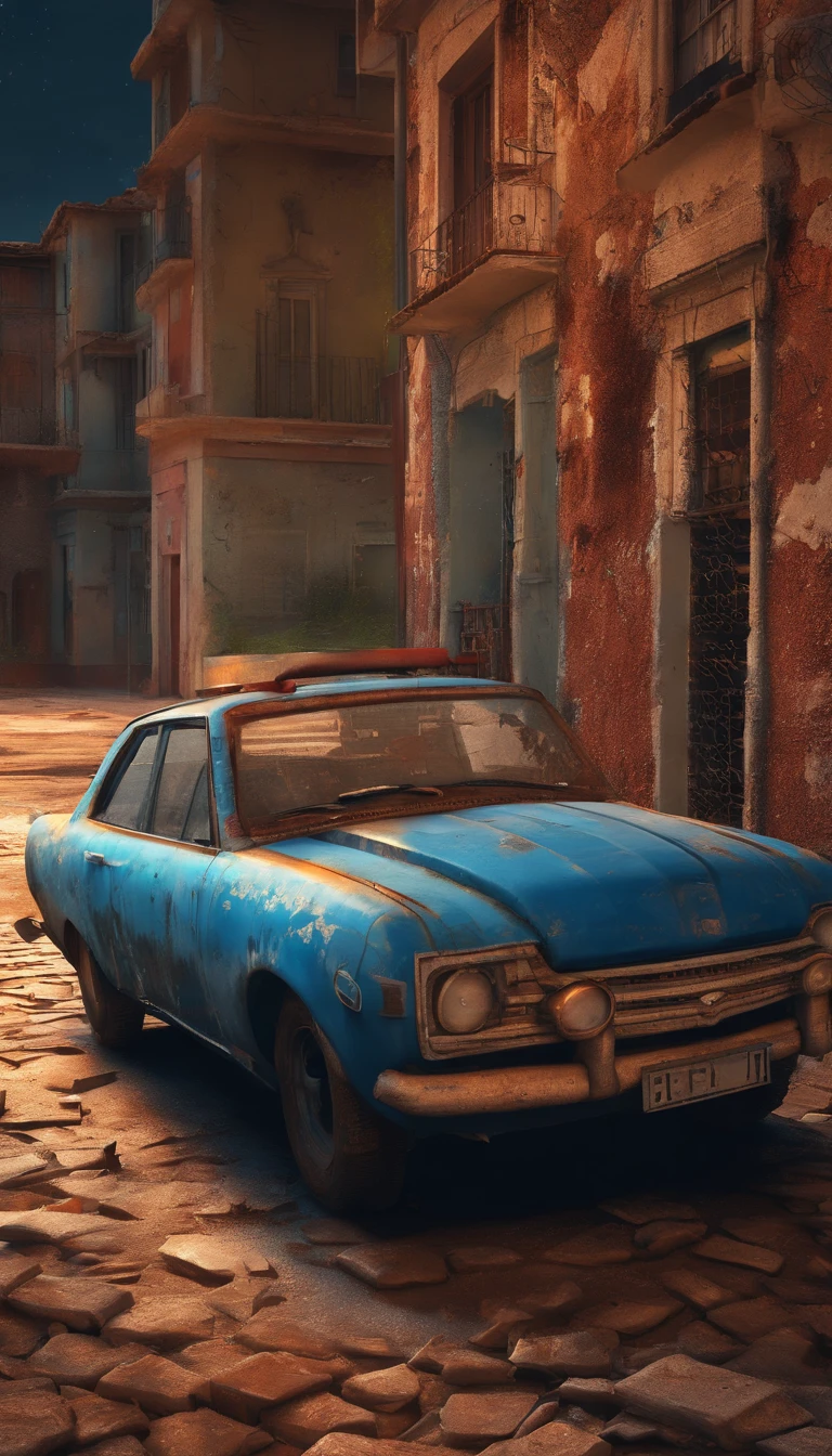 analog gloomy photo of an (carro da stockcar, azul e vermelho), ((Speeding in an abandoned city at midnight)), (Deteriorated and dilapidated urban monoblocks in the background), (Apanhar um tiro), (tiroteio), ((Nevando)), (horror movie), ((noite)), (Meia-noite), ruins, Dilapidated buildings, High detail, foco nítido, (fotorrealismo), Realistic, best quality, 8k, Premiado, dramatic lighting, epics, cinemactic, master part, retroiluminado, contrejour, luz de aro, nevoeiro ambiente:1.4, Dutch angle, profundidade de campo, motion blur, Volumetric lights,