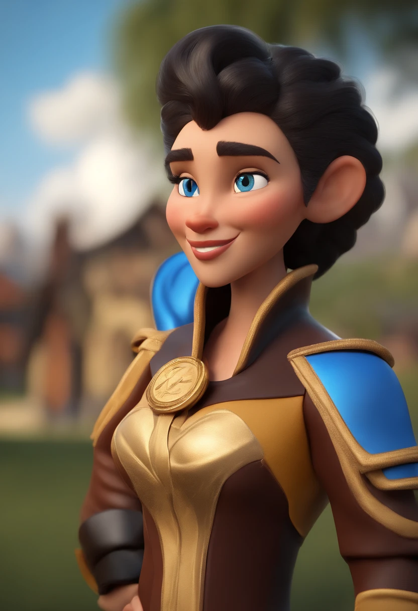 Personagem dos desenhos animados de um homenzinho, cabelo preto escuro e uma camisa azul, animation character, Caractere estilizado, animation style rendering, 3D estilizado, Arnold Maya render, 3 d render stylized, toon render keyshot, Personagem 3D, Personagem 3D, 3d rendering stylized, 3 d character render, personagem de desenho animado, Personagem de close up, Pose de personagem,  (Estilo Pixar) (master part:1.2) (Bokeh) (best quality) (pele detalhada) (textura detalhada) (8k) (argila) (Cinematic lighting) (foco nítido