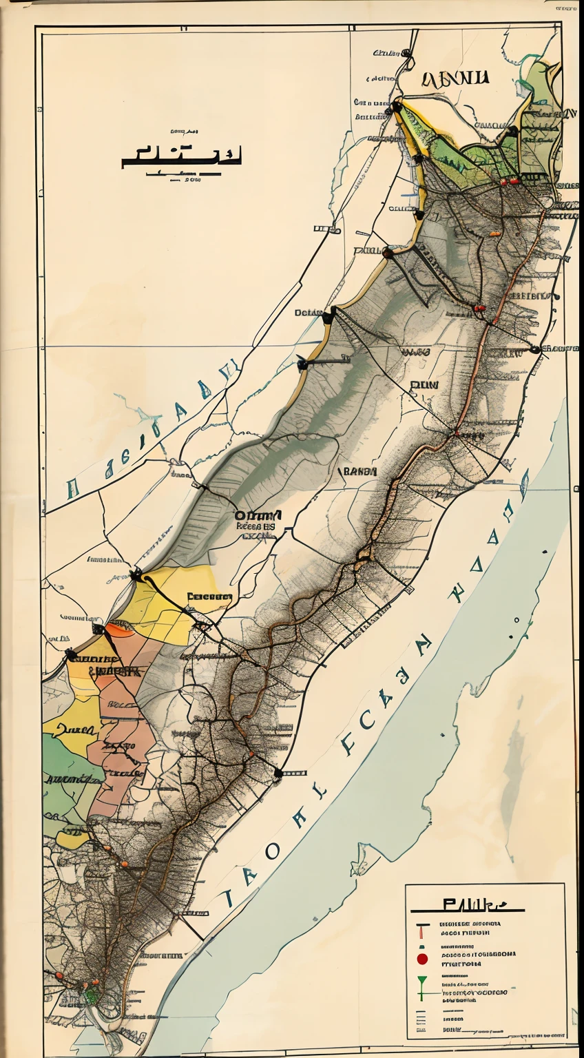 Image of a map of Palestine, 1950's